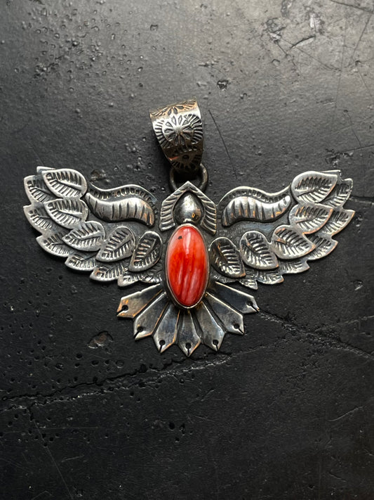 Spiny Oyster Thunderbird Pendant | 925 Sterling Silver E532