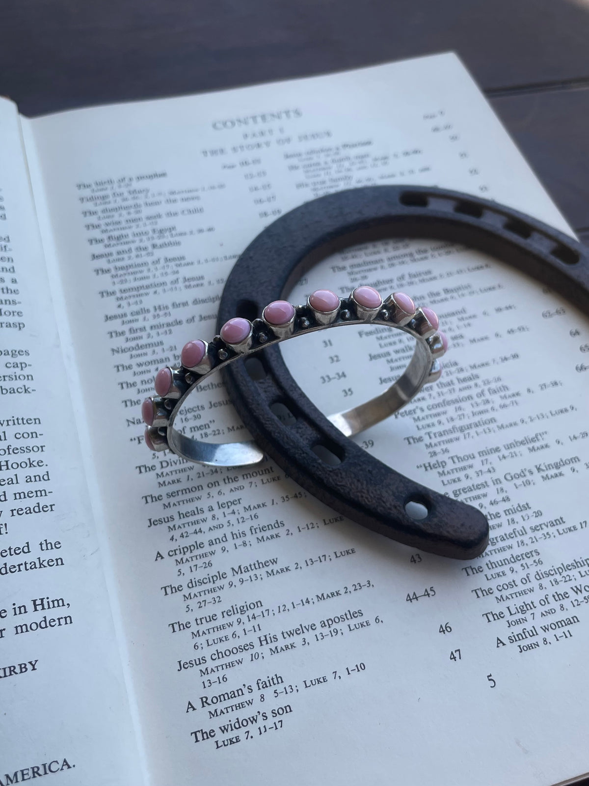 Pink Conch Row Cuff Bracelet | 925 Sterling Silver G747