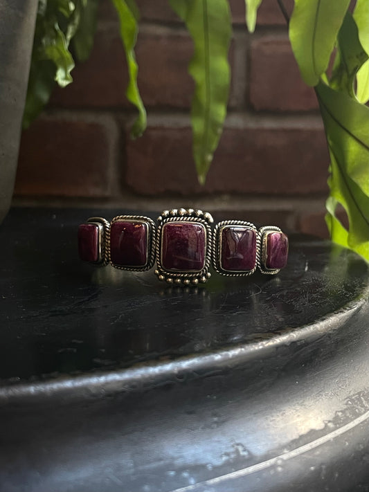 Purple Spiny Oyster Cuff Bracelet | Sterling Silver 925 C745