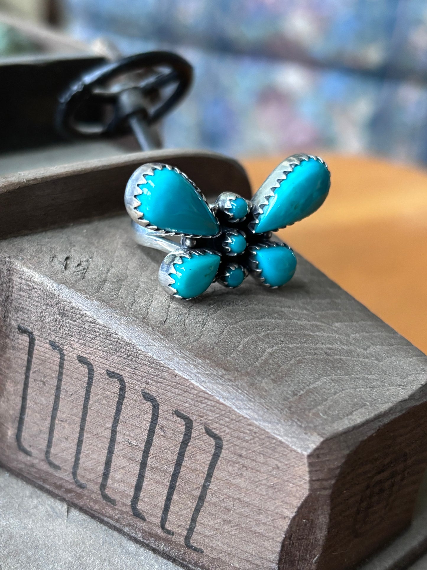 Turquoise Butterfly Ring Size 6 | 925 Sterling Silver A102