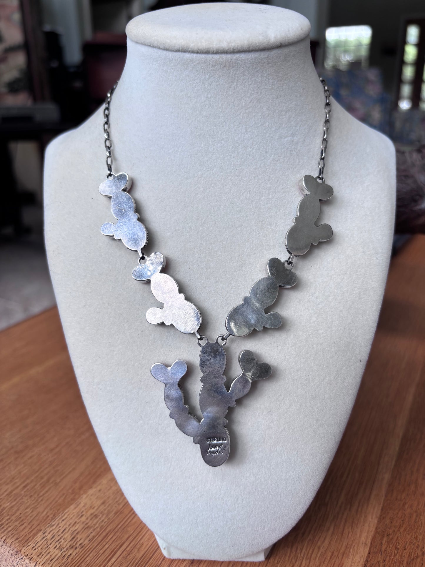 Turquoise Spiny Oyster Prickly Pear Necklace | 925 Sterling Silver A107
