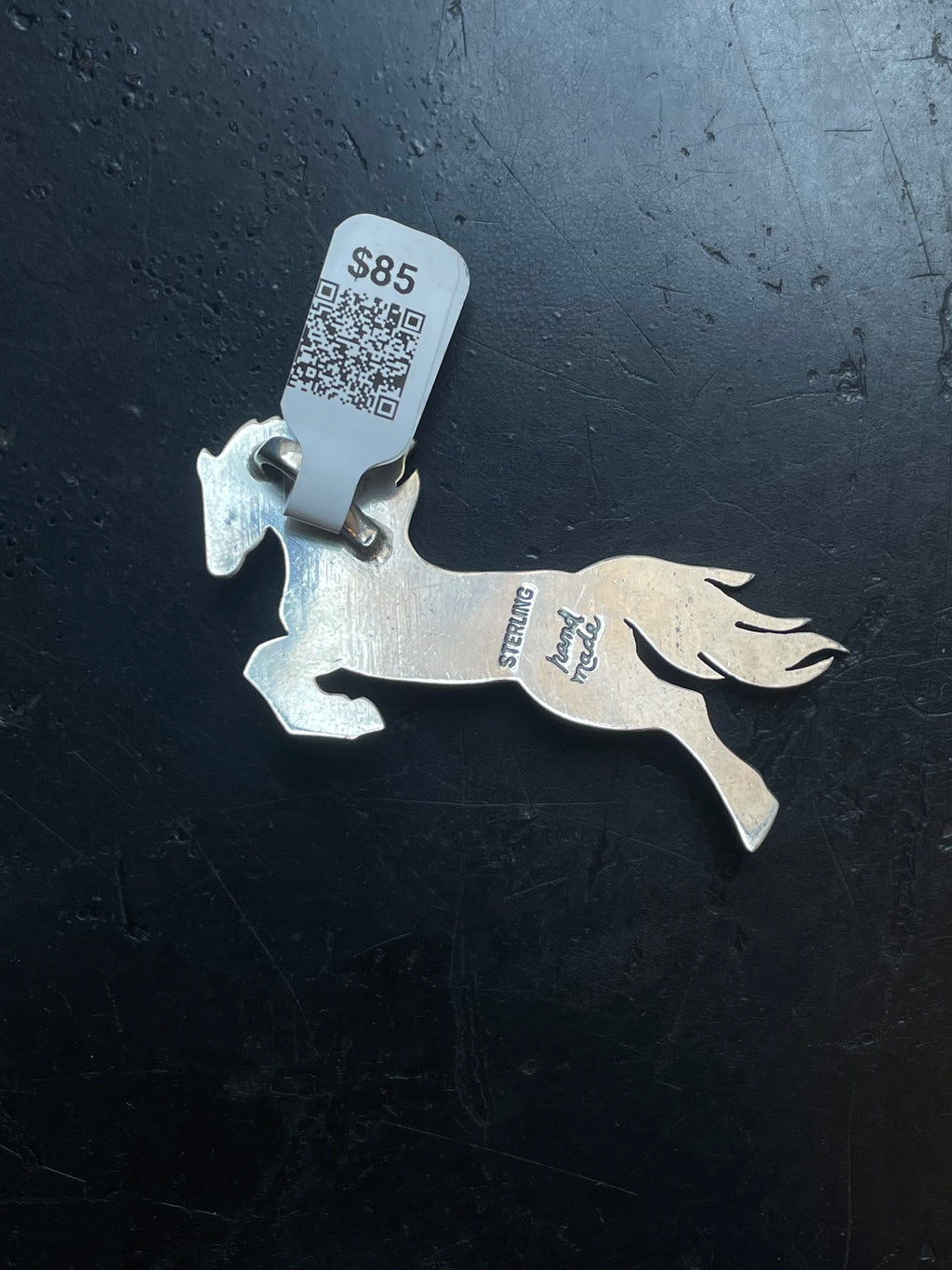 Pink Conch Horse Pendant | Sterling Silver | A664