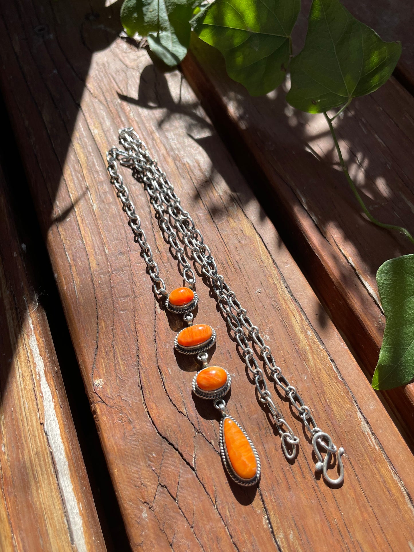 Spiny Oyster Drop Pendant Necklace | Sterling Silver 925 | B866