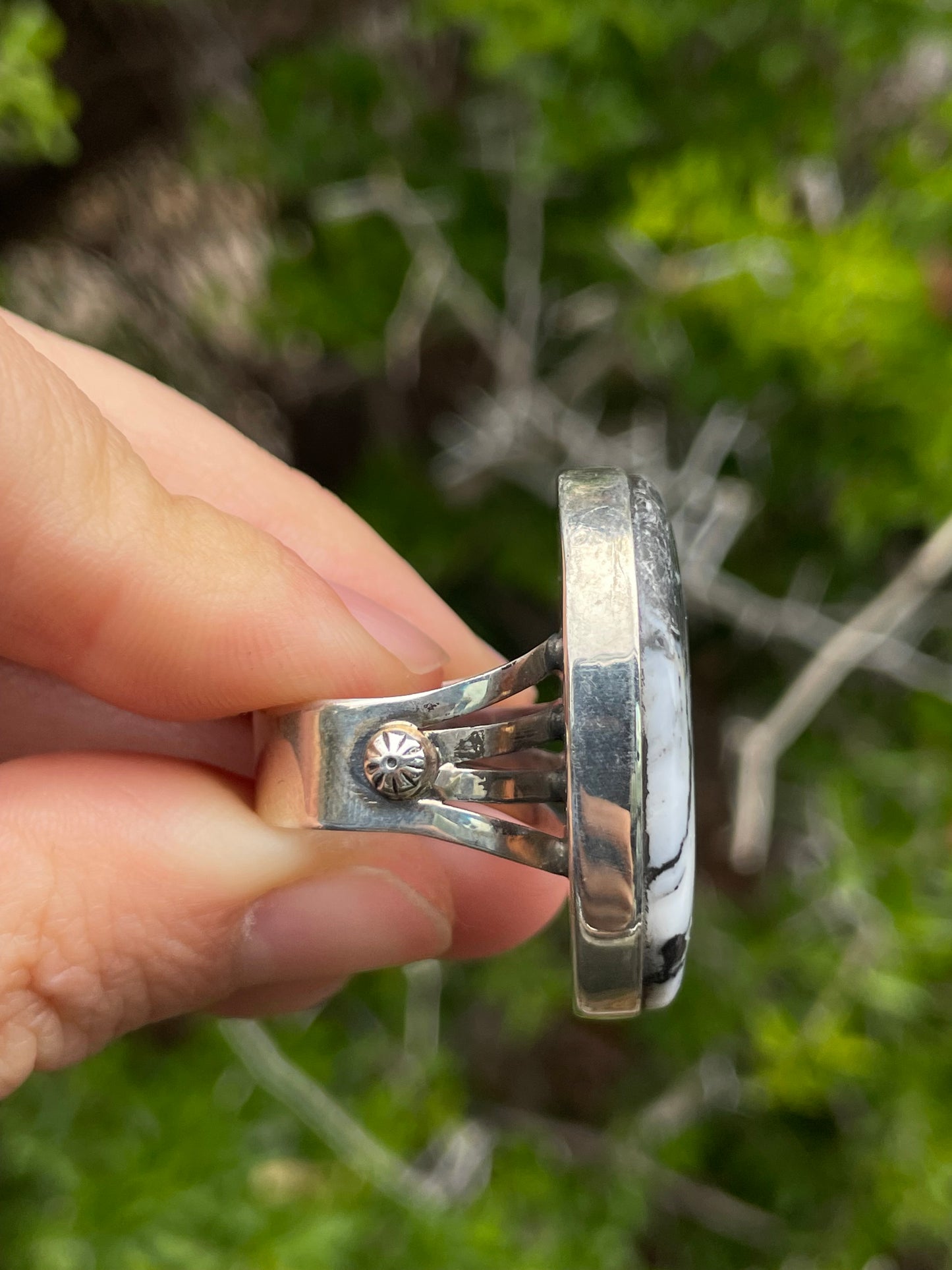 White Buffalo Ring | Sterling Silver | Size 7 B762