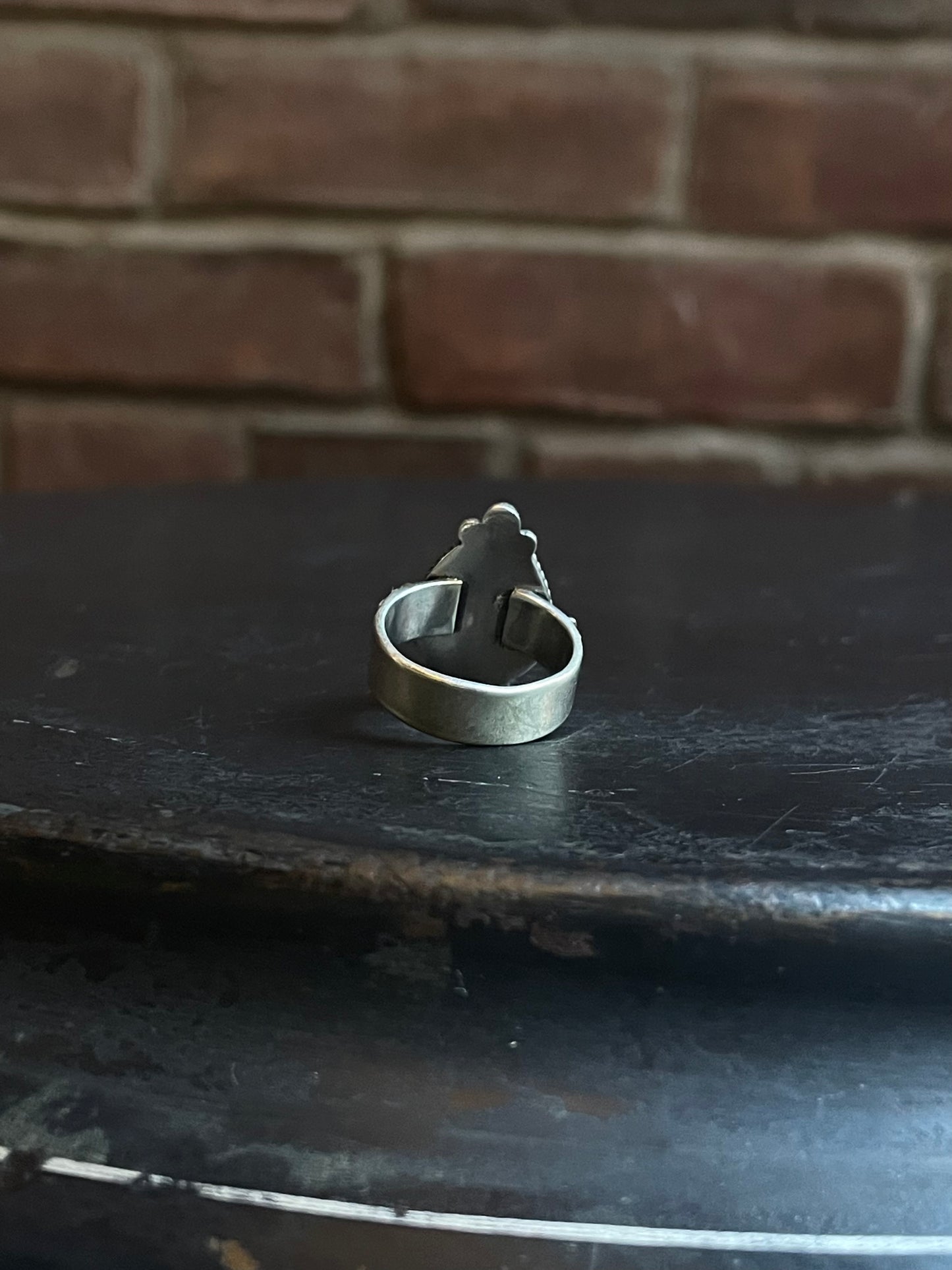 Pink Conch Tear Drop Ring | 925 Sterling Silver Size 7.5 E463