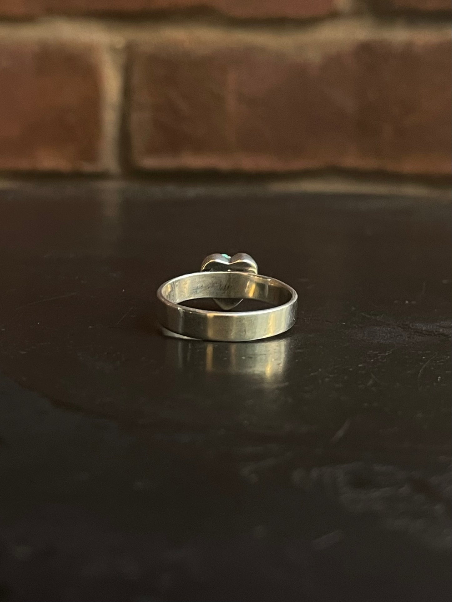 Kingman Turquoise Heart Ring | Sterling Silver | Size 8 G371
