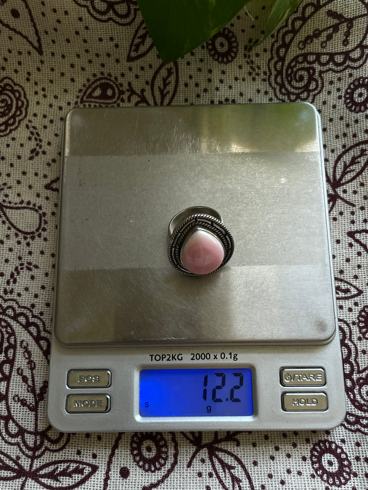 Pink Conch Teardrop Ring | 925 Sterling Silver Size 7.5 D302