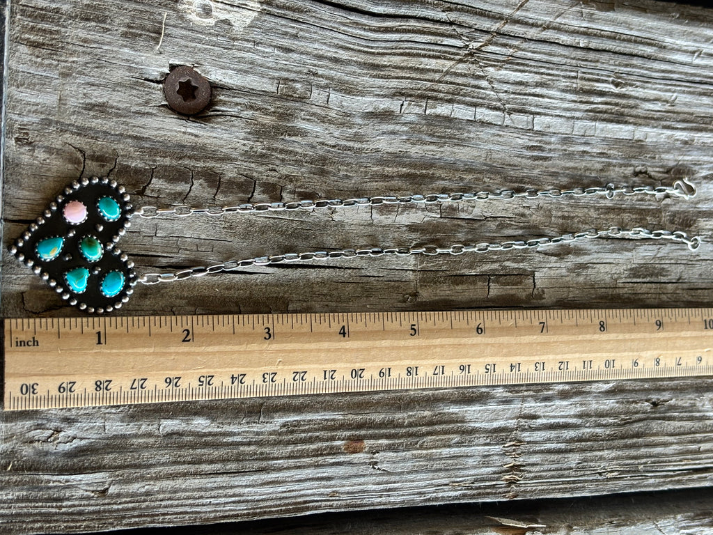 Turquoise Multistone Heart Necklace | 925 Sterling Silver Z33
