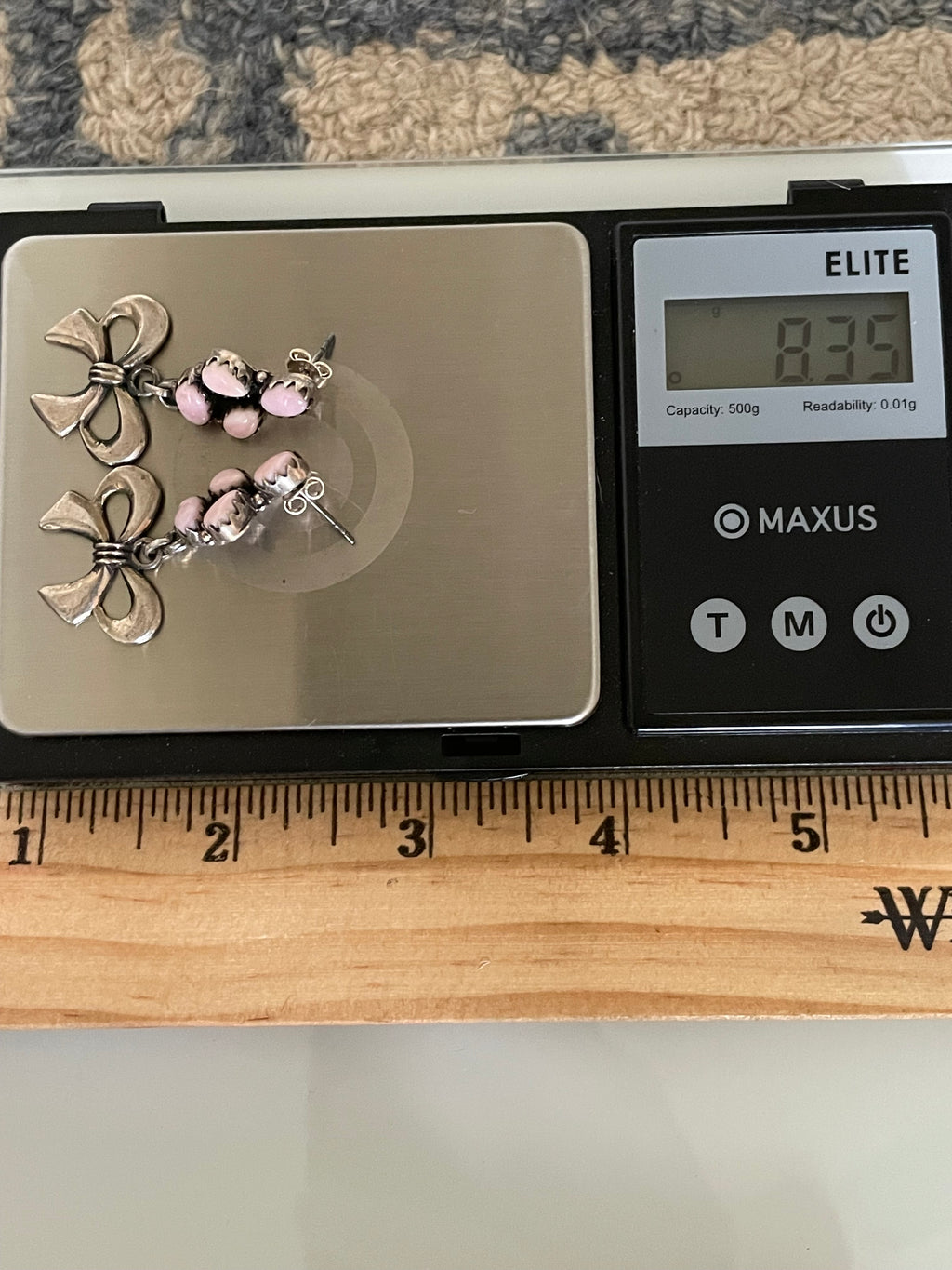 Pink Conch Bow Stud Earrings | 925 Sterling Silver G672