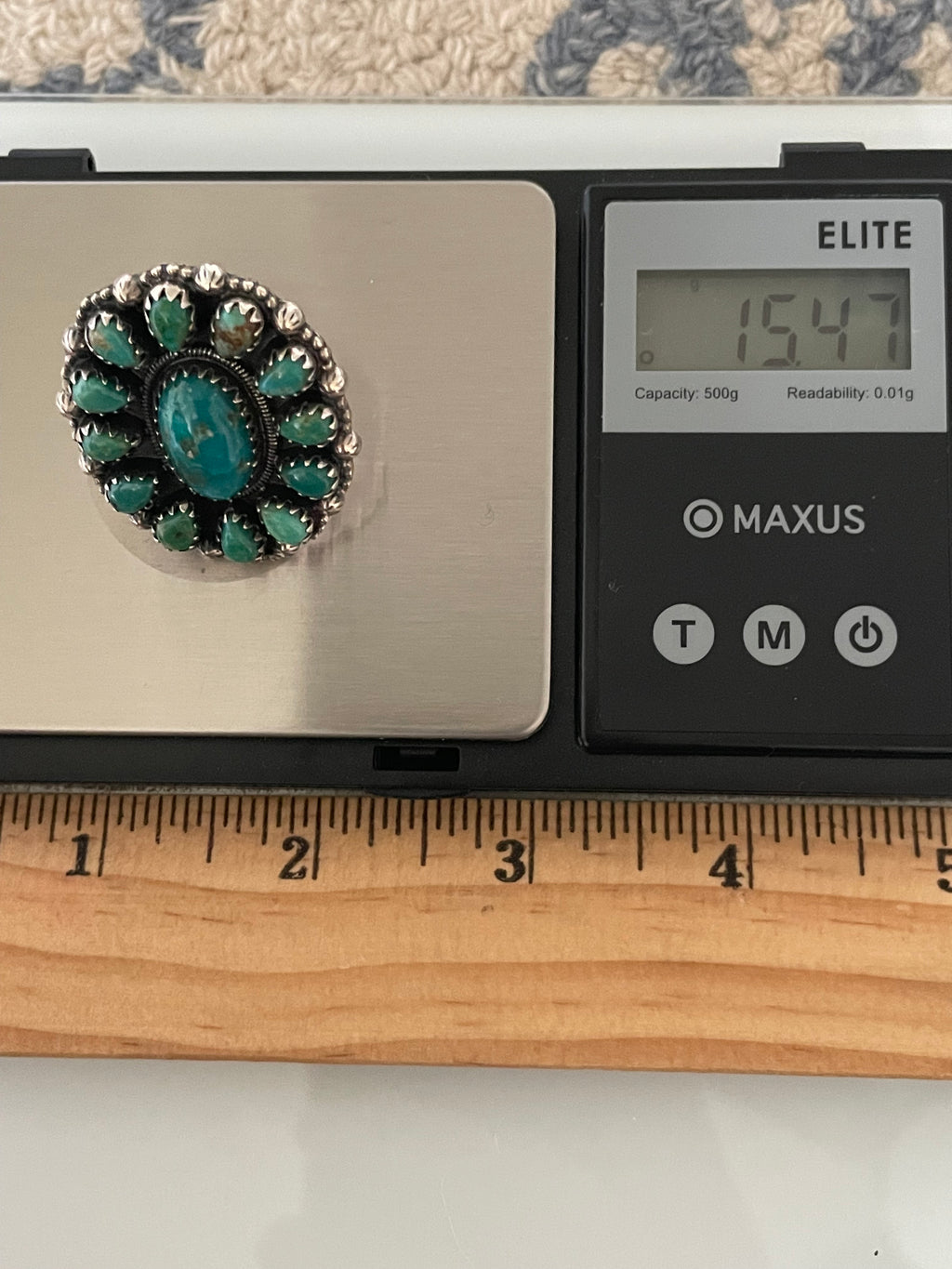 Turquoise Cluster Ring Size 6.25 | 925 Sterling Silver G750
