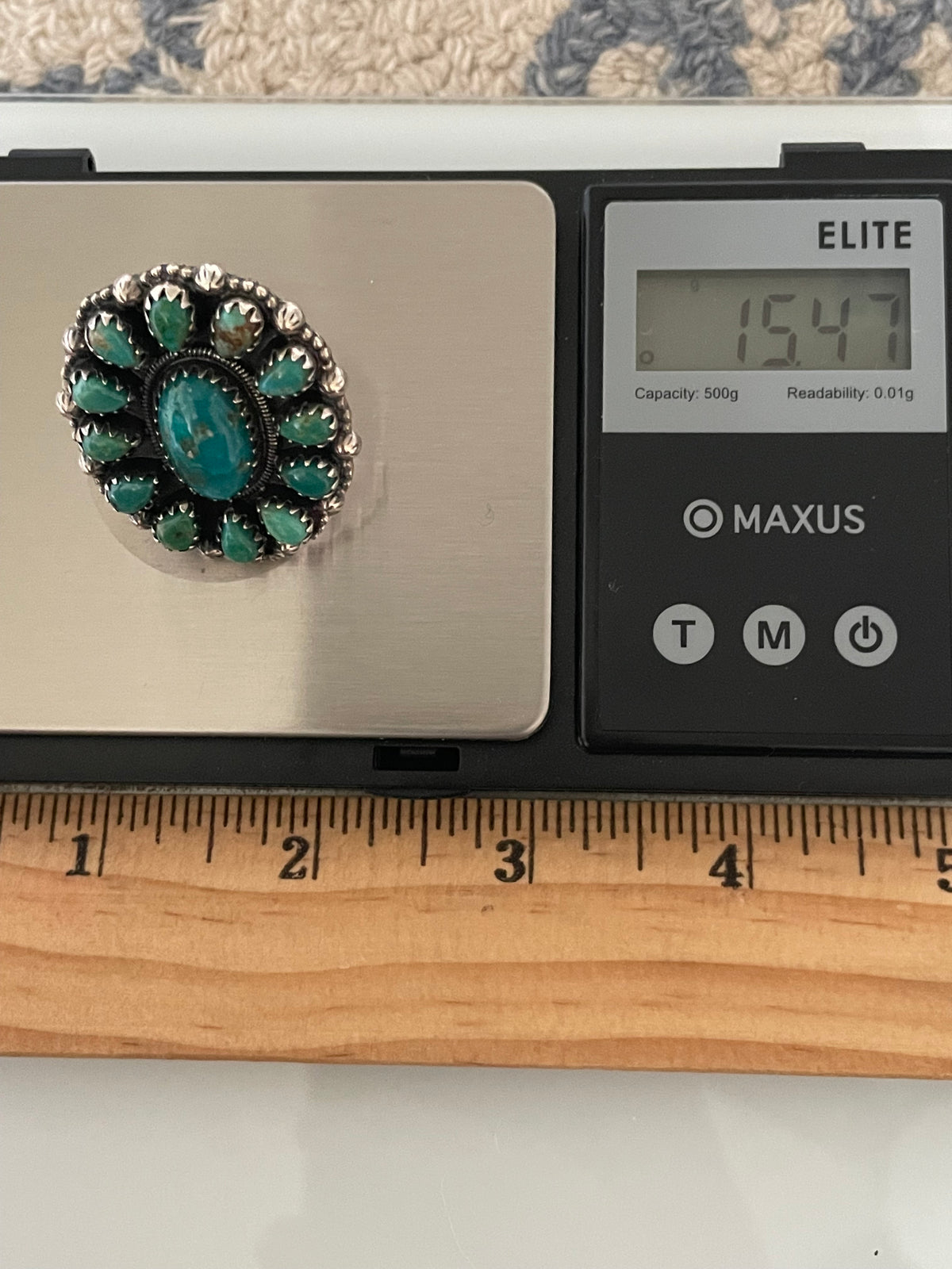 Turquoise Cluster Ring Size 6.25 | 925 Sterling Silver G750