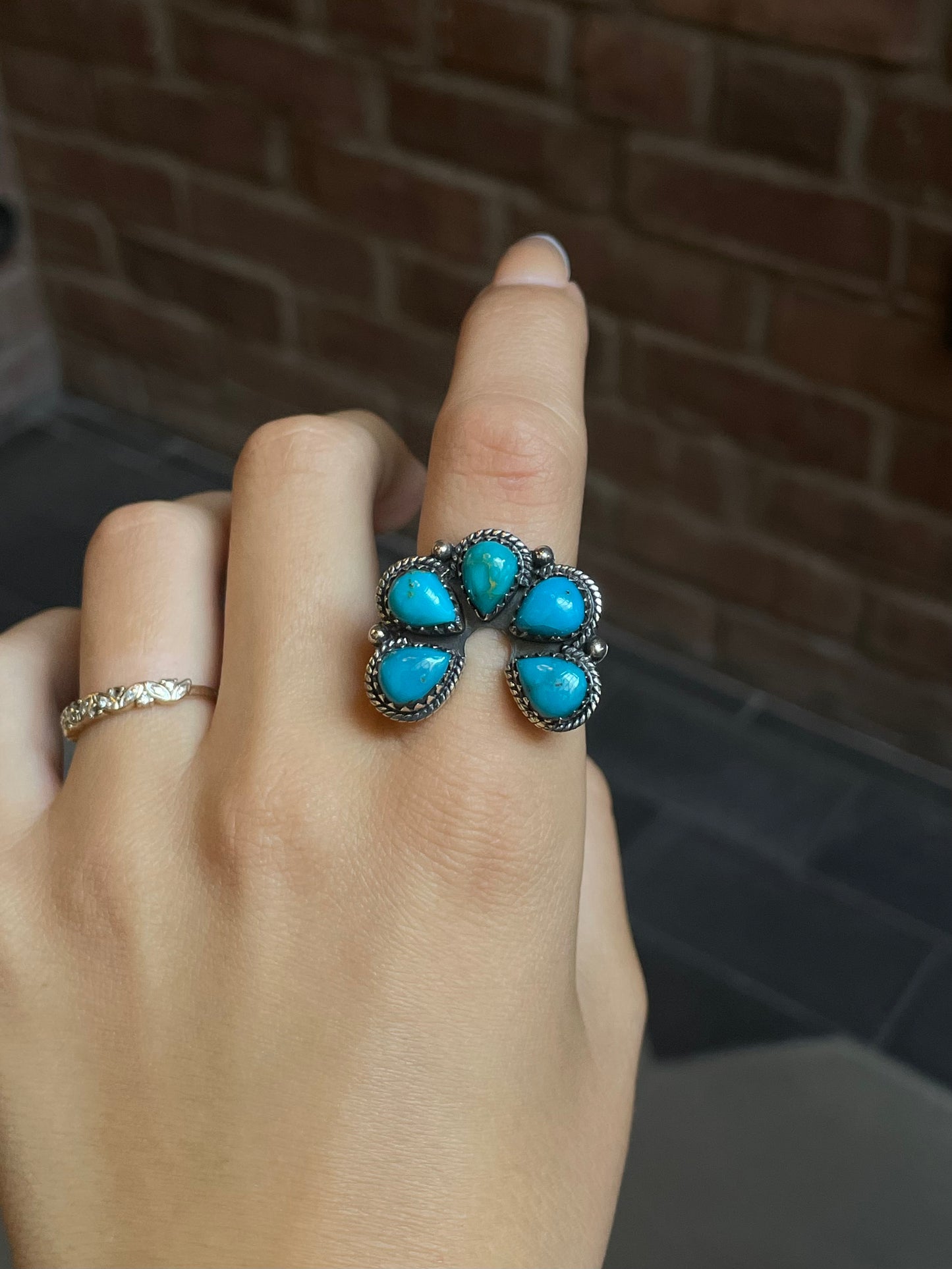 Turquoise Naja Ring Size8 | Sterling Silver E883