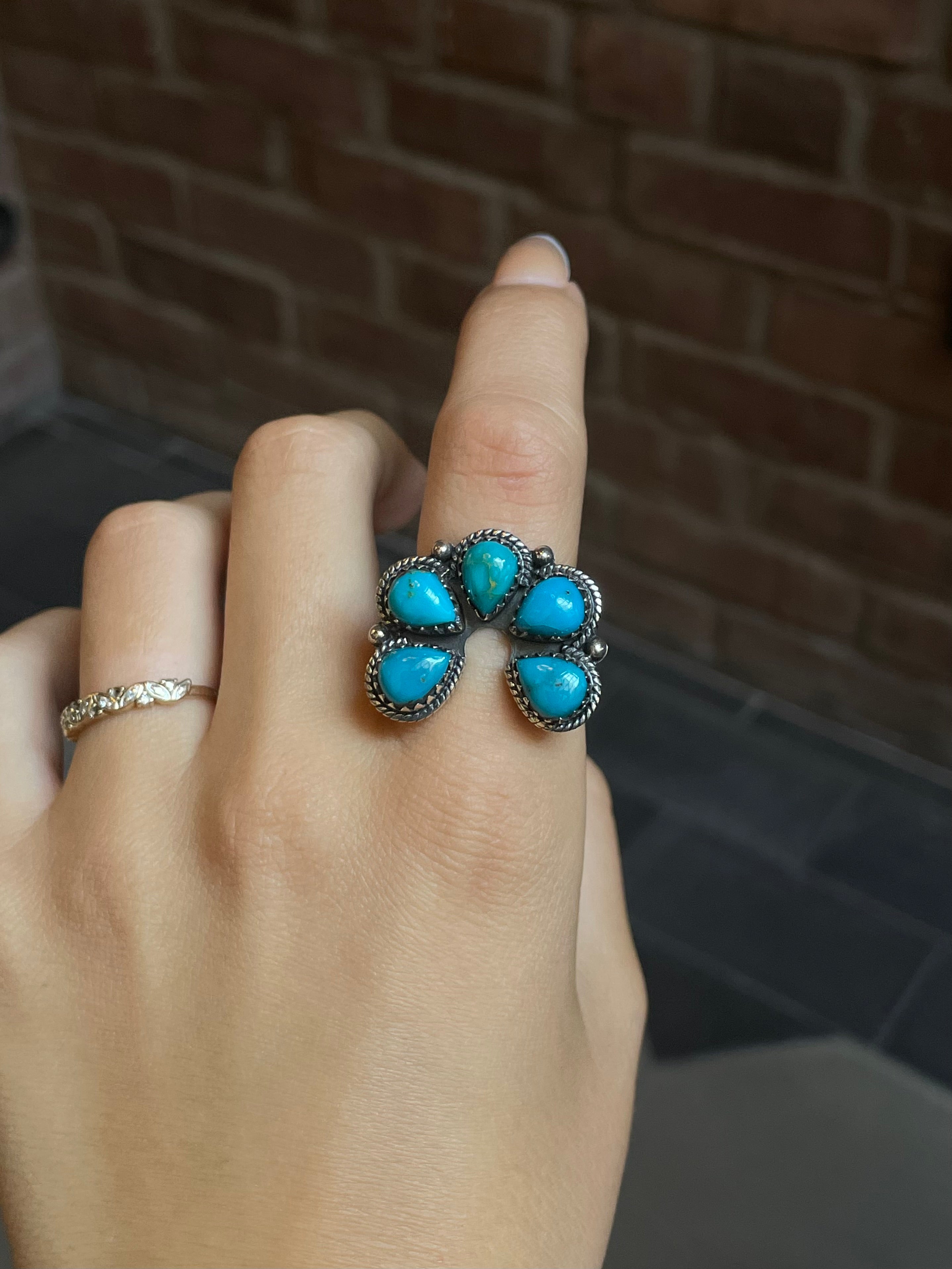 Turquoise Naja Ring Size8 | Sterling Silver E883