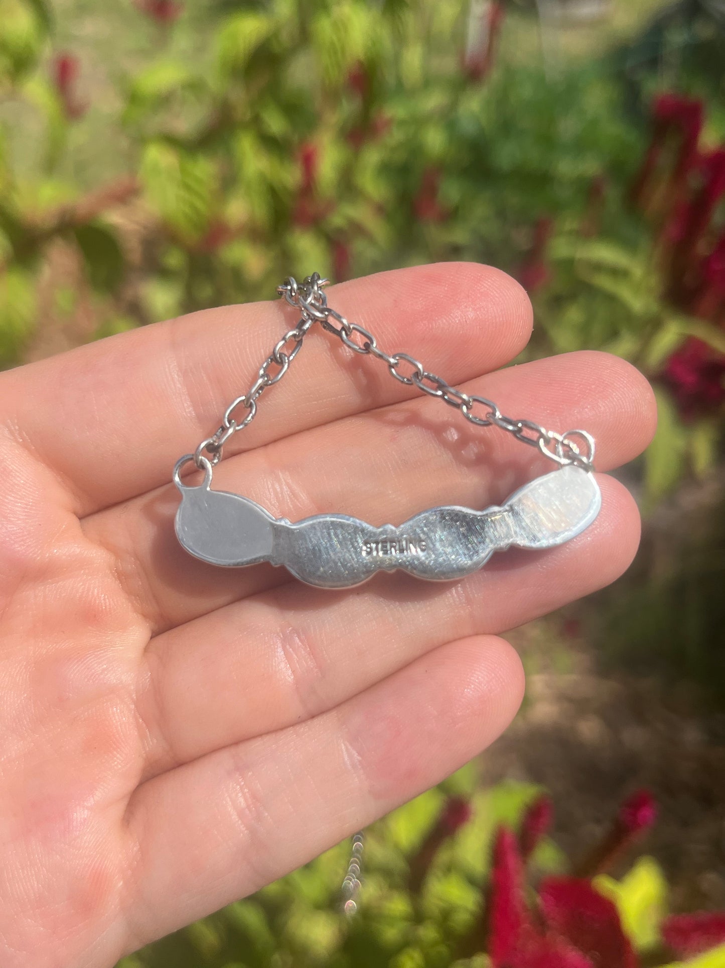 Turquoise Bar Chain Necklace | 925 Sterling Silver X46