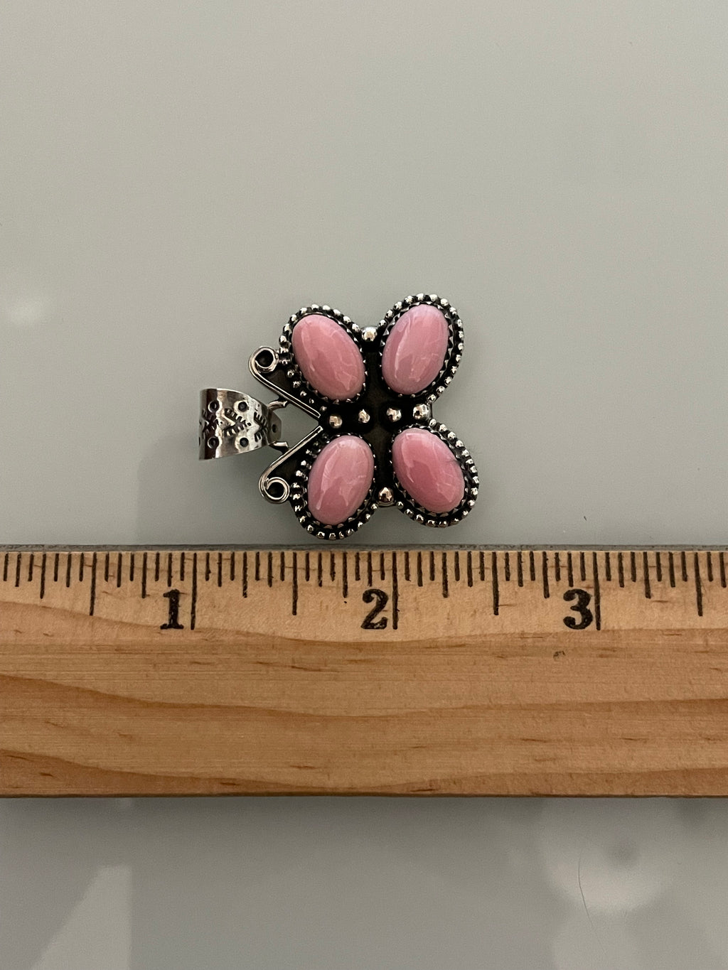 Pink Conch Butterfly Pendant | 925 Sterling Silver E229