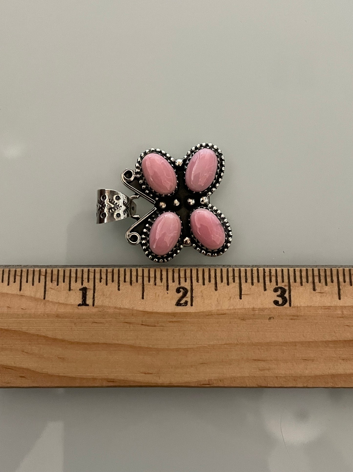 Pink Conch Butterfly Pendant | 925 Sterling Silver E229