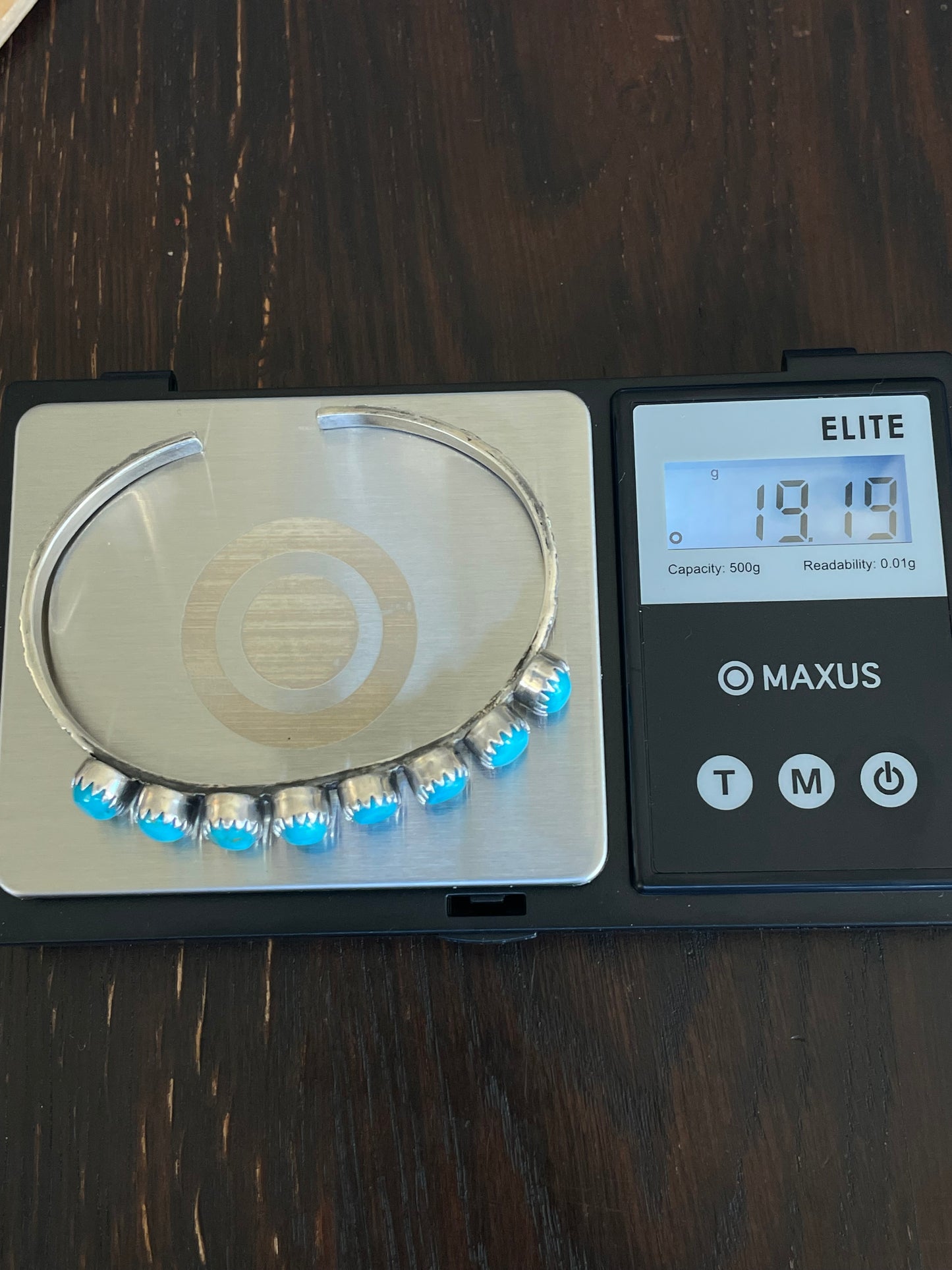 Kingman Turquoise Cuff | Multi Stone Row | 925 Silver E682