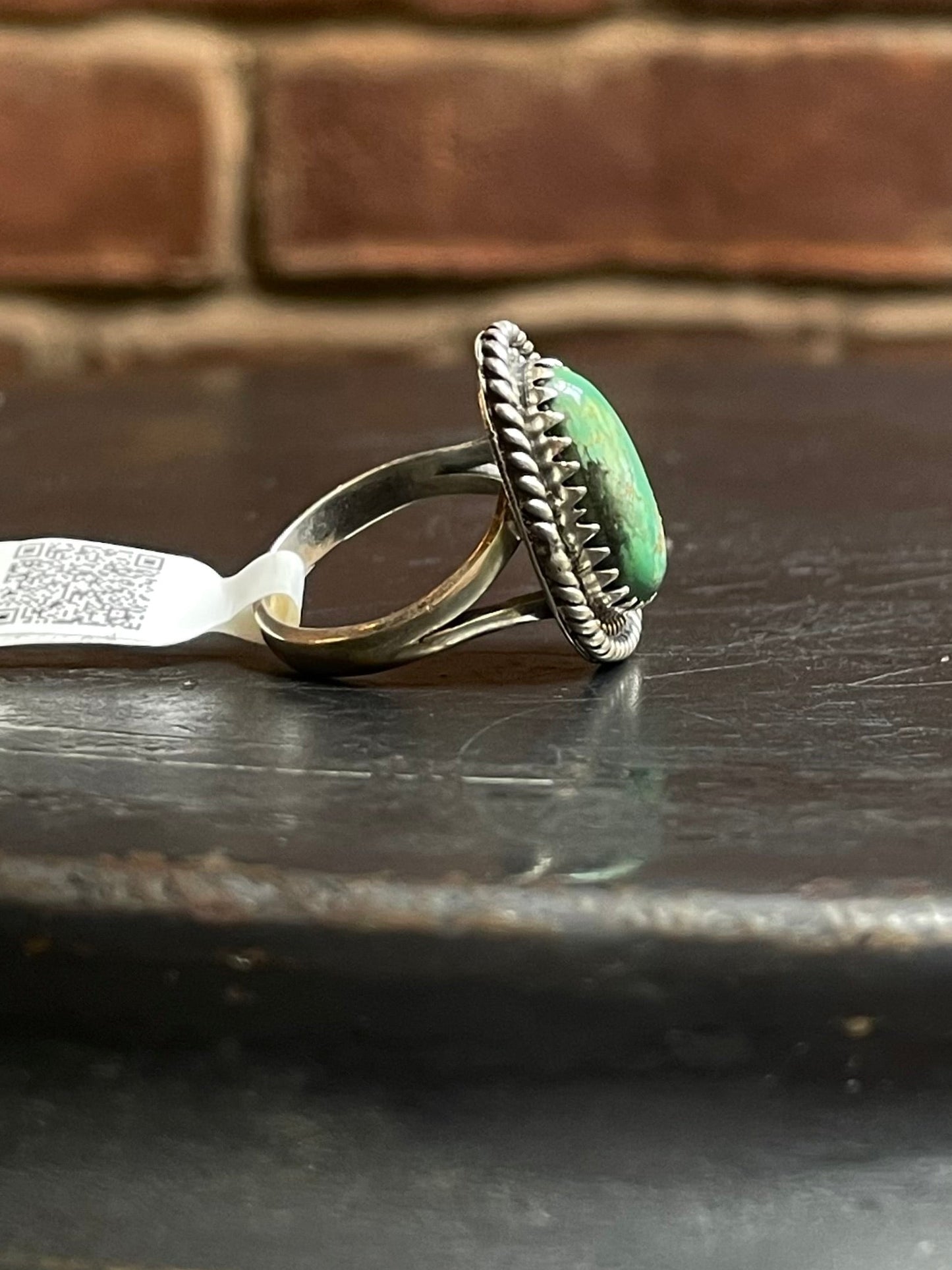 Kingman Turquoise Twisted Wire Ring | Sterling Silver | Size 8 | A471