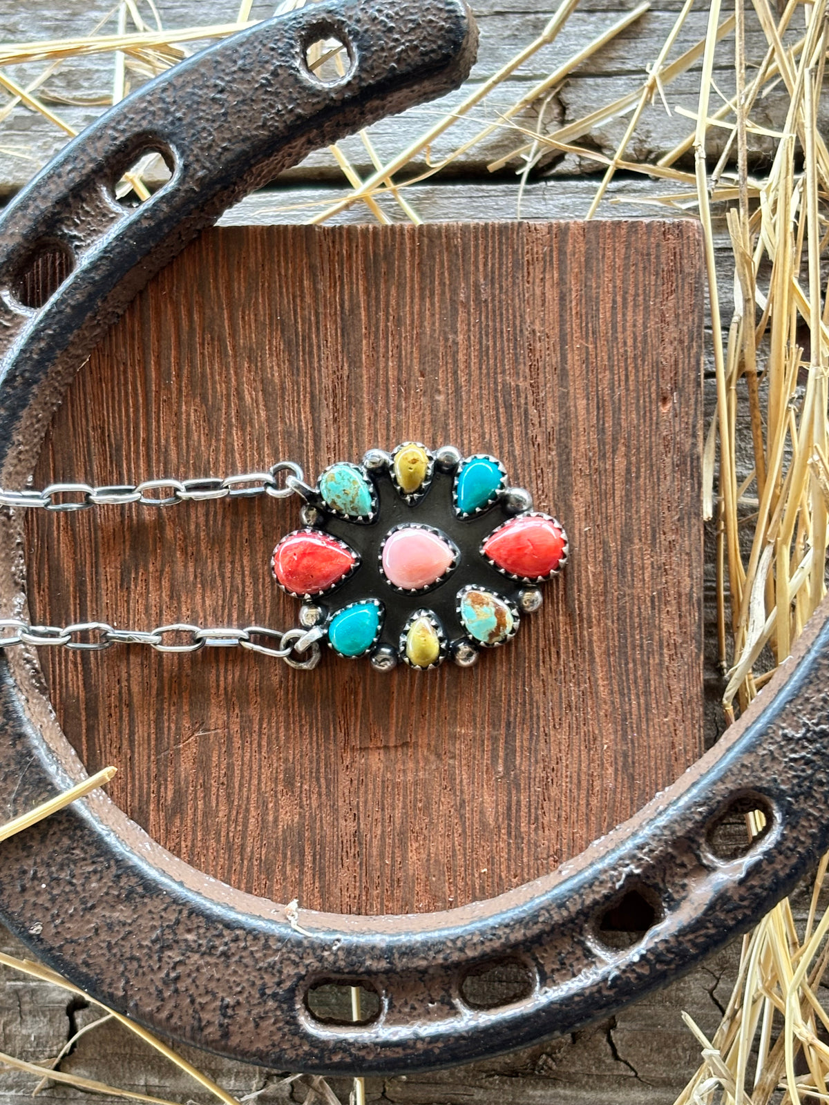 Mixed Stone Statement Necklace | 925 Sterling Silver Z17