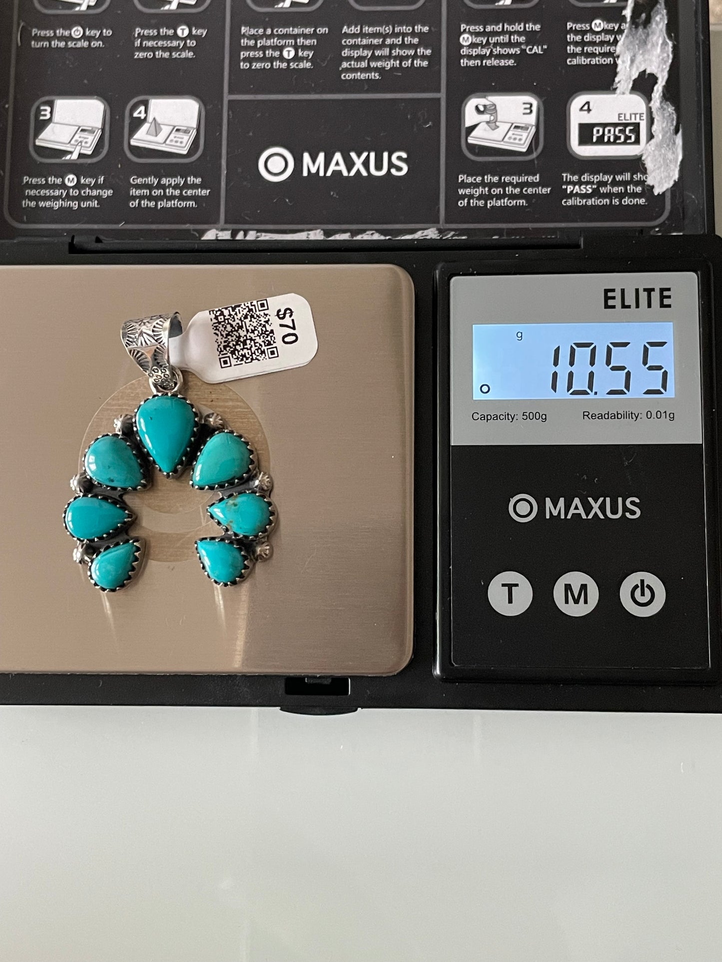 Kingman Turquoise Naja Pendant | Sterling Silver | A572