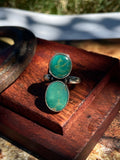 Turquoise Double Stone Ring | 925 Sterling Silver | Size 8 D353