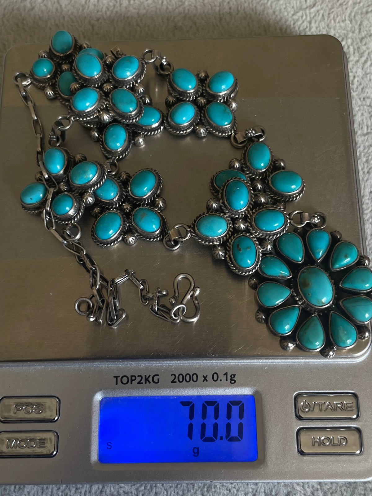 Turquoise Floral Necklace | 925 Sterling Silver D254