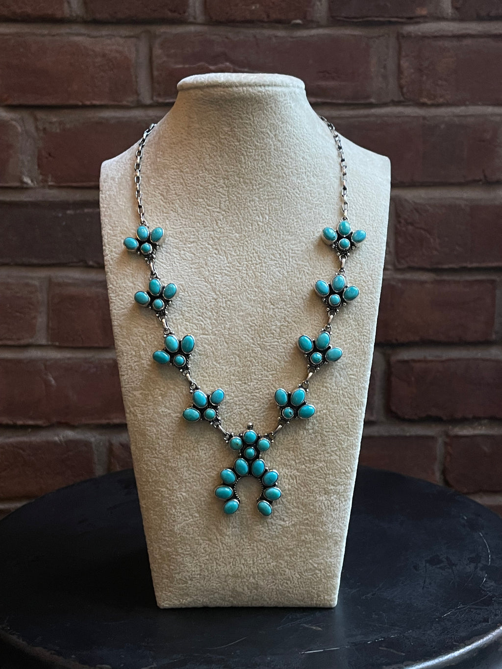 Kingman Turquoise Naja Necklace | 925 Sterling Silver E348