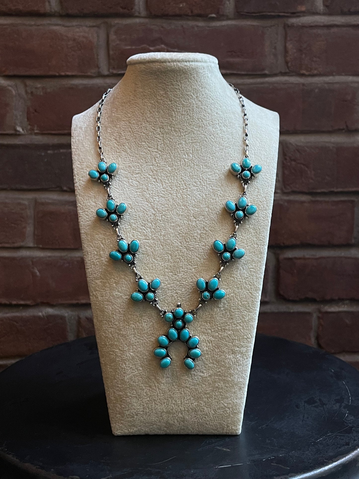 Kingman Turquoise Naja Necklace | 925 Sterling Silver E348