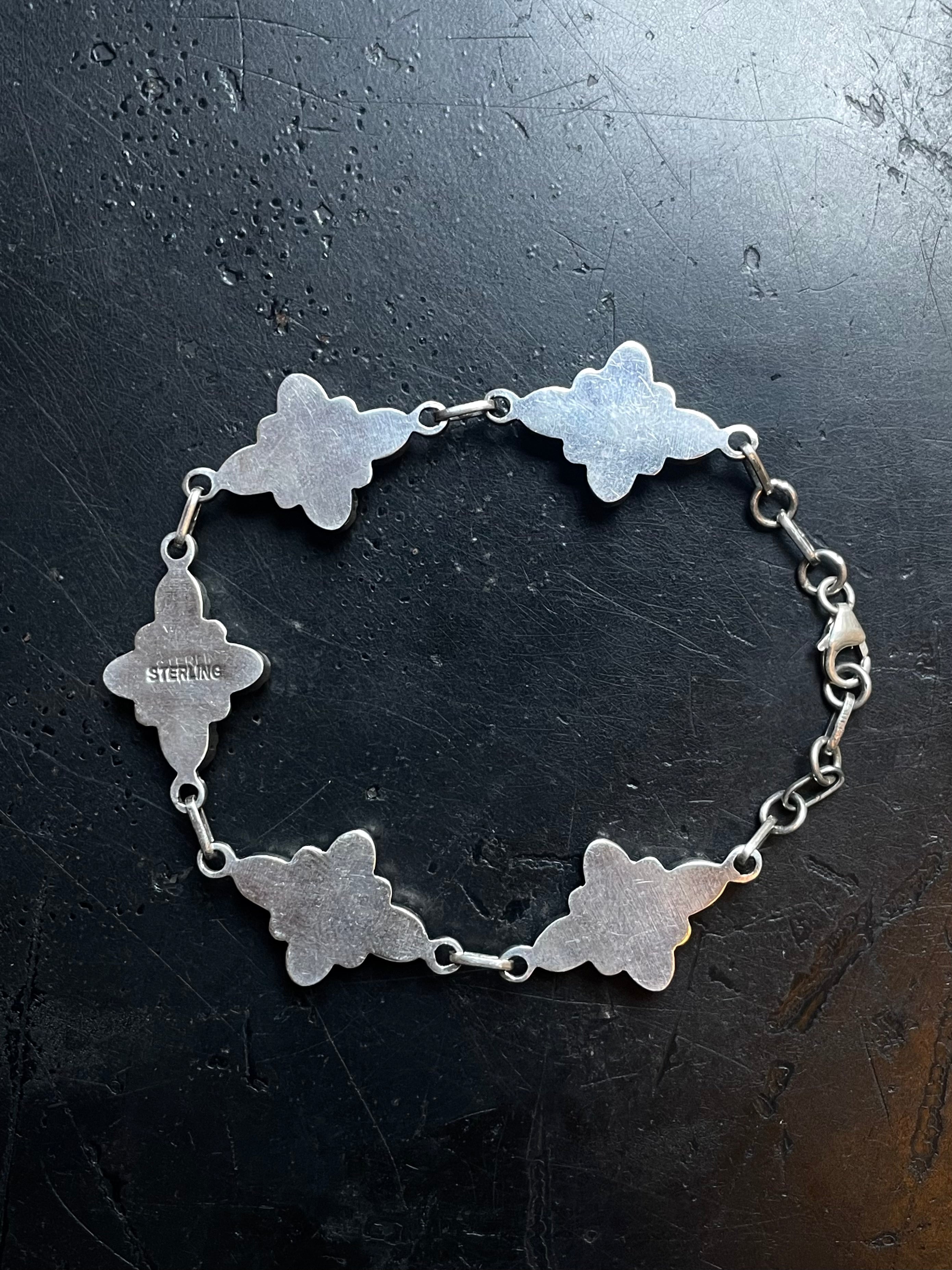 Pink Conch Cluster Bracelet | 925 Sterling Silver E544