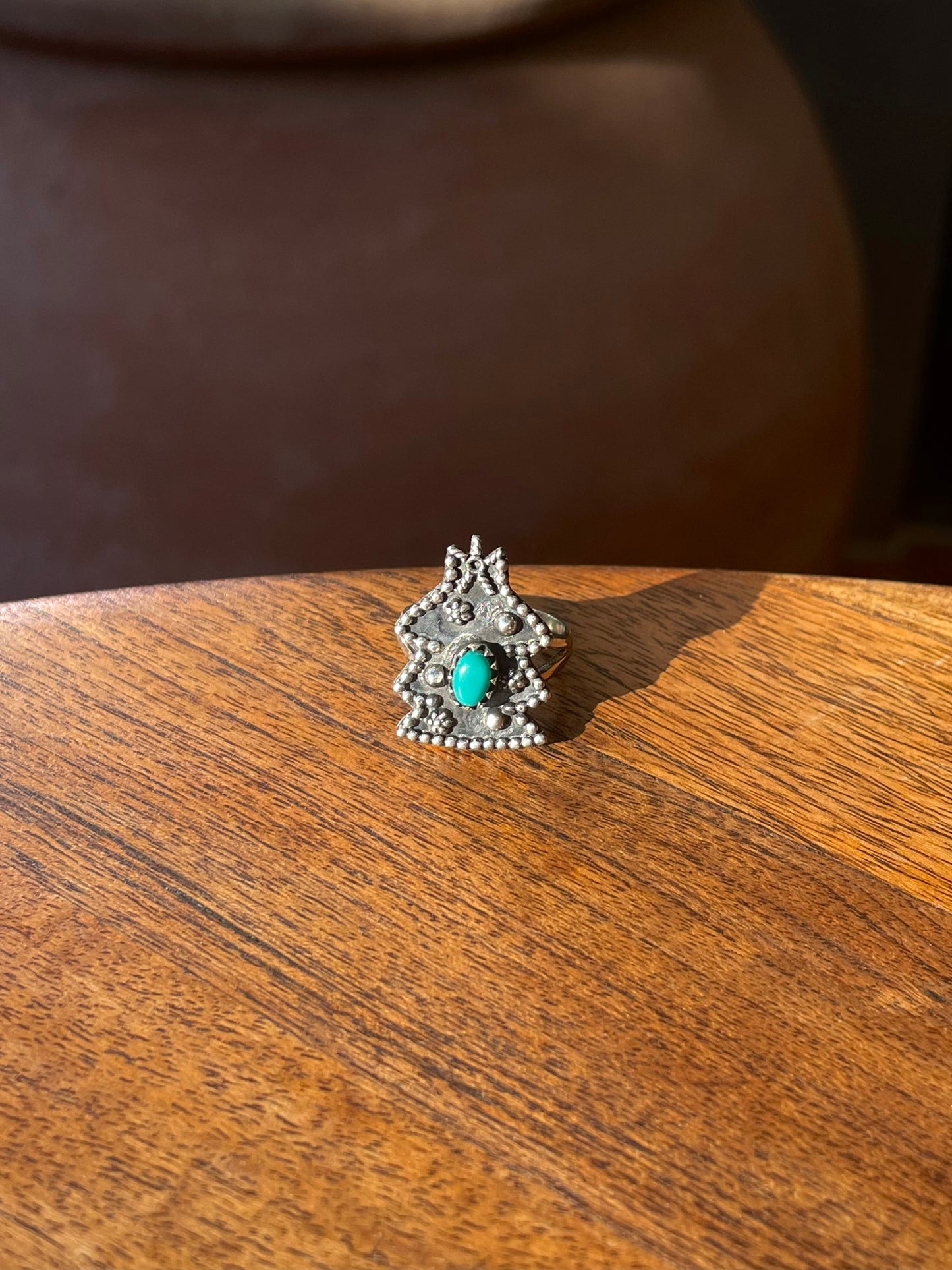 Turquoise Christmas Tree Ring Size 7 | 925 Sterling Silver C885