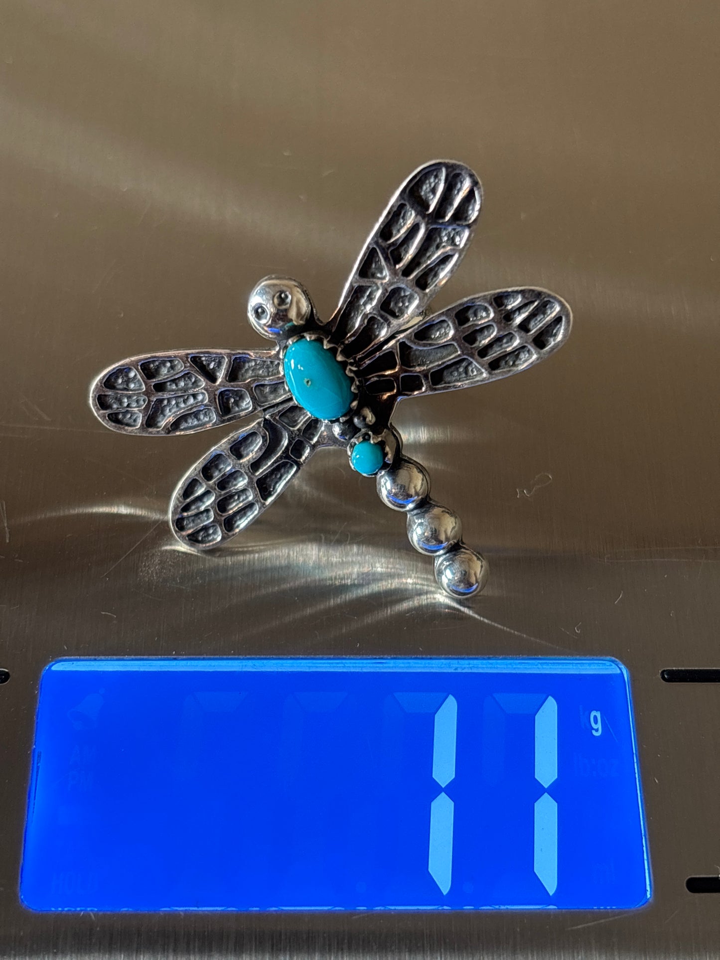 Turquoise Dragonfly Ring | Sterling Silver 925 Size 6.5 C724
