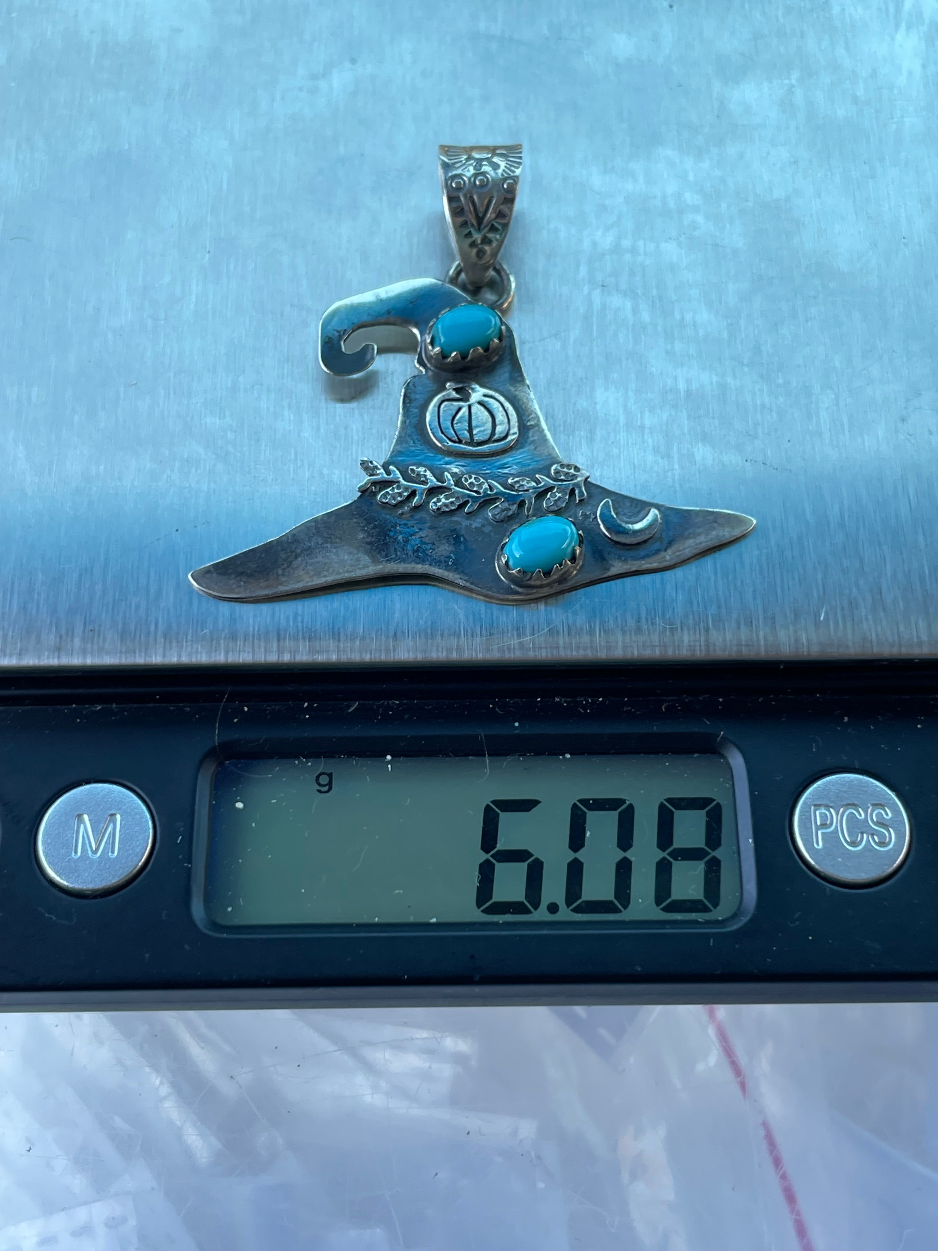 Turquoise Hat Pendant | Sterling Silver 925 C782