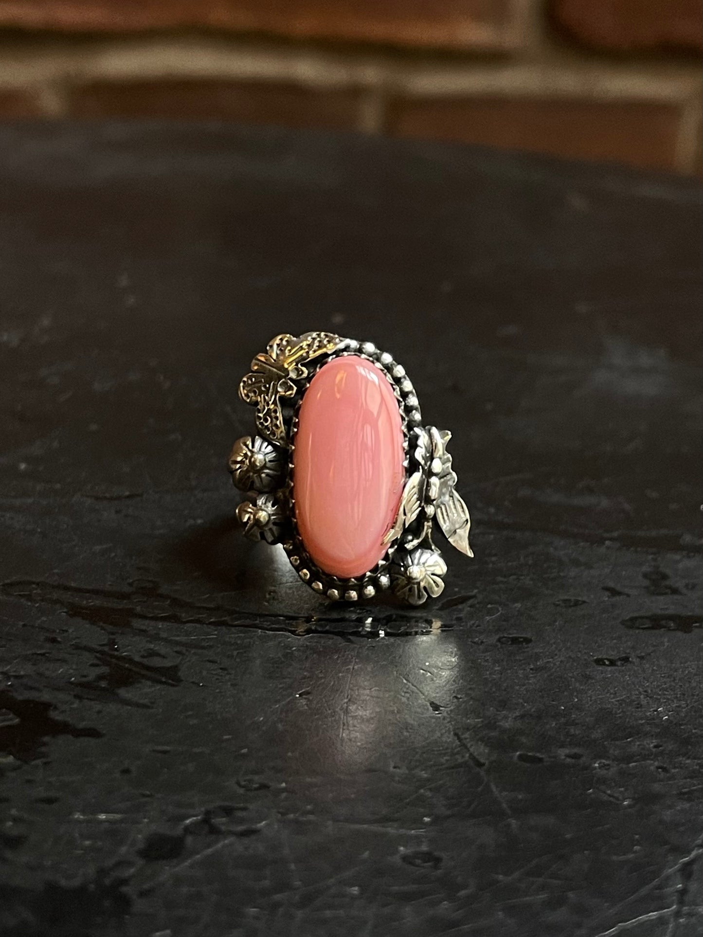 Pink Conch Butterfly Ring Size 8 | 925 Sterling Silver Southwest E120