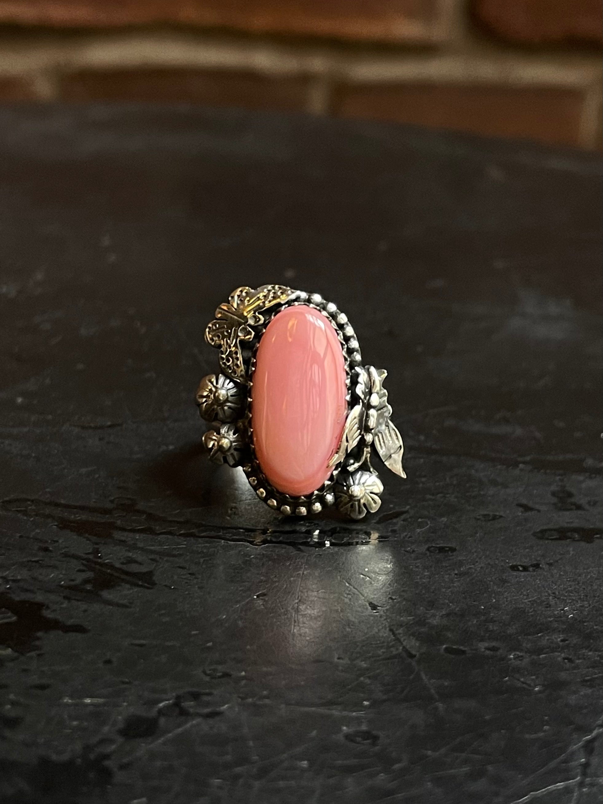Pink Conch Butterfly Ring Size 8 | 925 Sterling Silver Southwest E120