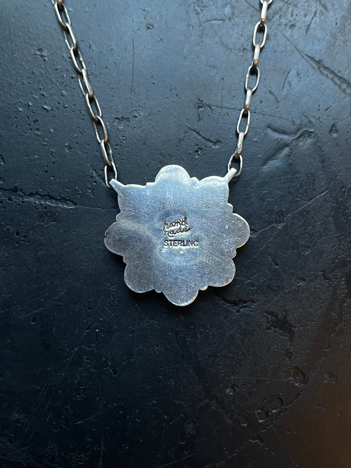 Spiny Oyster Flower Pendant Necklace | Round Cluster Design | 925 Silver E588
