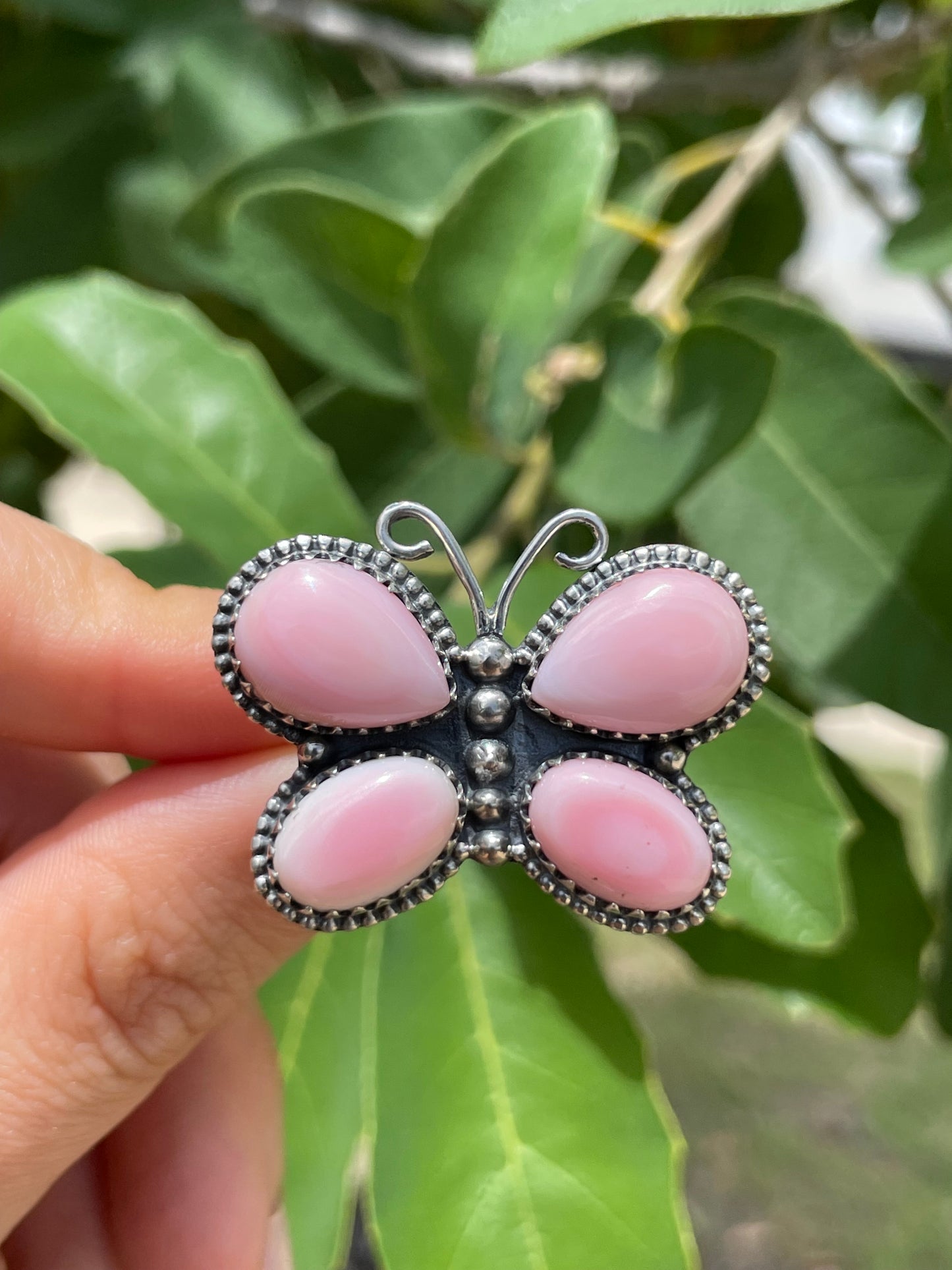 Pink Conch Butterfly Ring Size 9 | 925 Sterling Silver D177