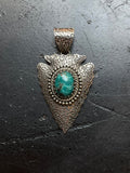 Kingman Turquoise Arrowhead Pendant | 925 Sterling Silver G616