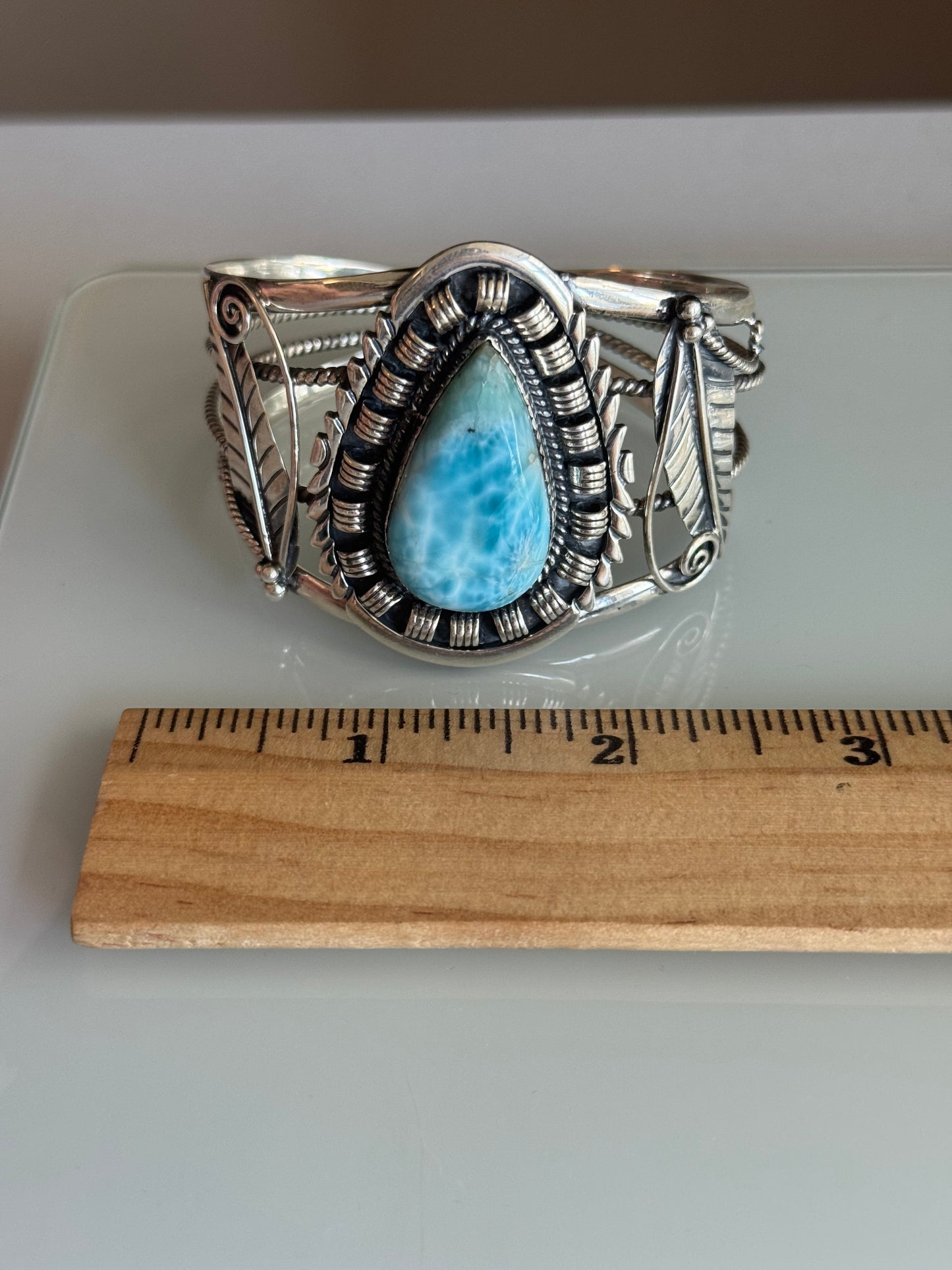 Larimar Teardrop Cuff | Sterling Silver | A862