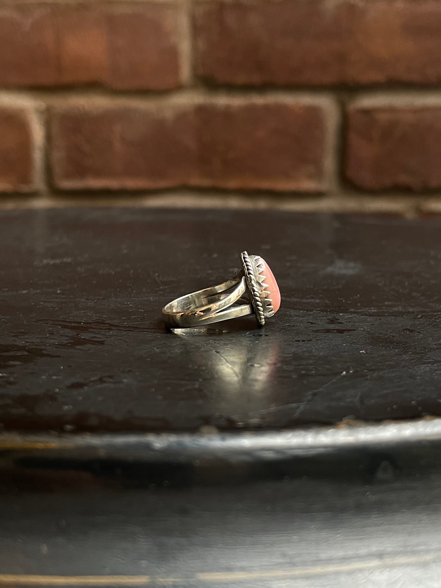 Pink Conch Teardrop Ring Size 6 | 925 Sterling Silver Southwest E159