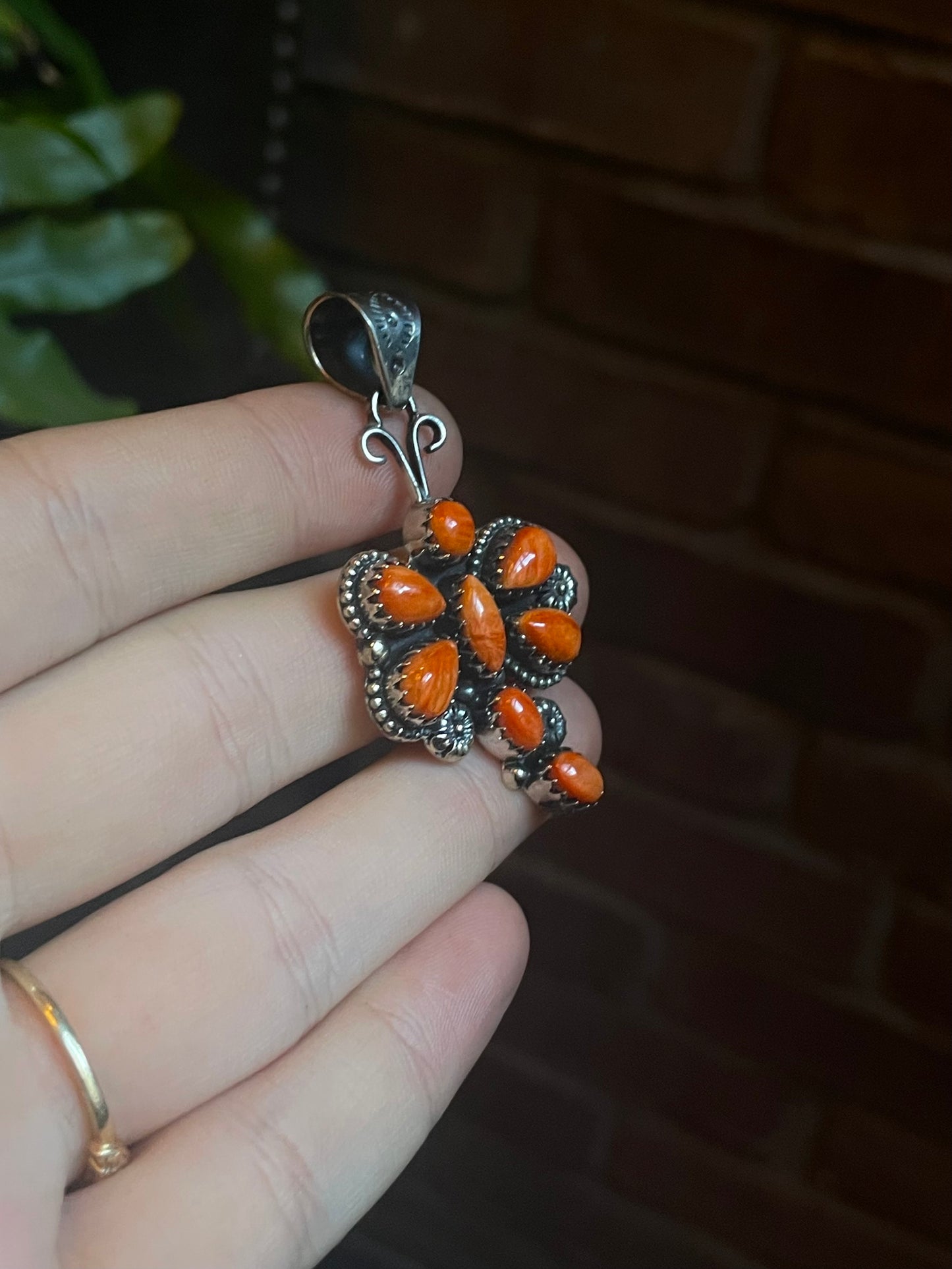 Spiny Oyster Dragonfly Pendant | 925 Sterling Silver C915