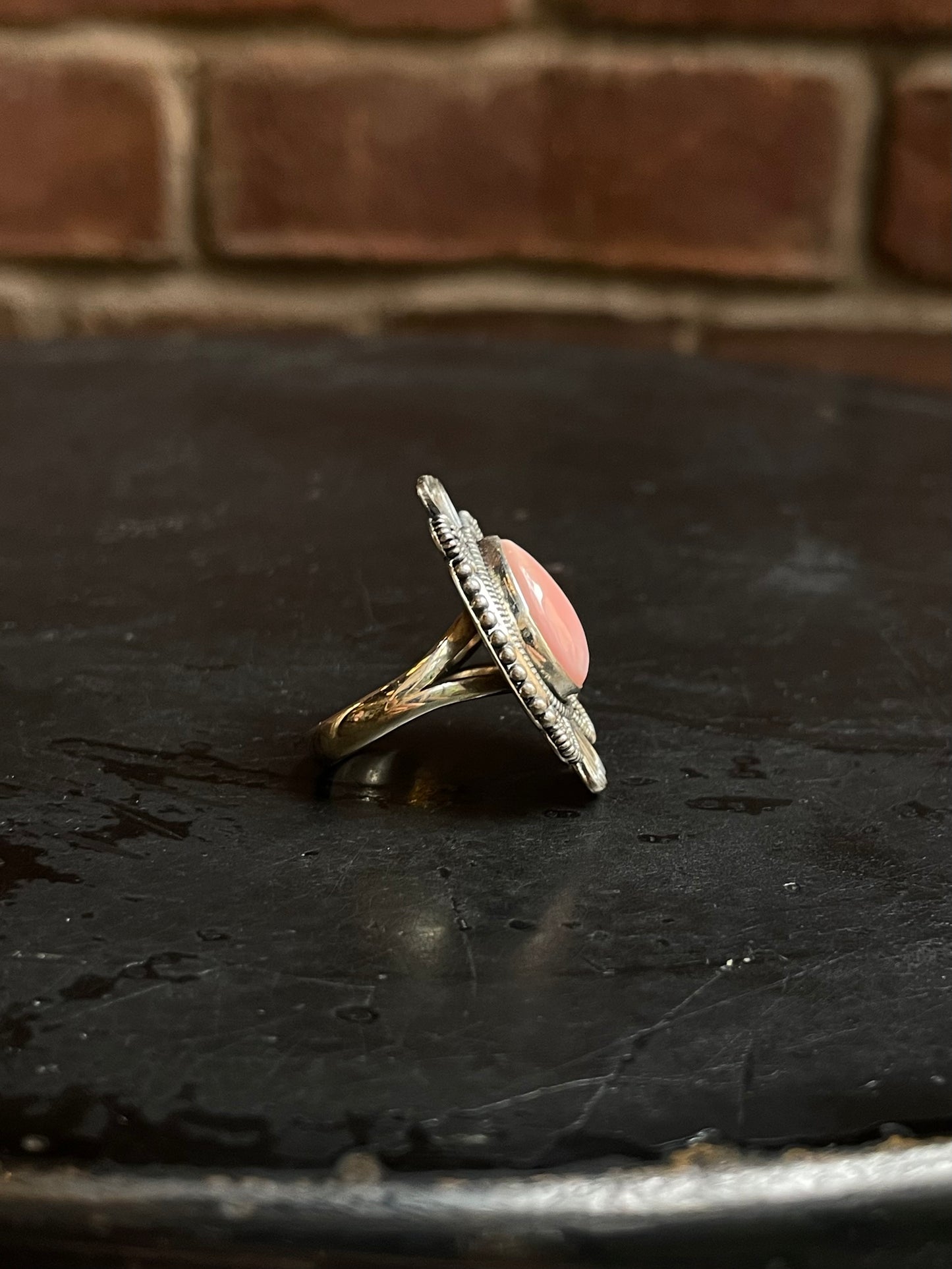 Pink Conch Ring Size 7 | 925 Sterling Silver Southwest E158