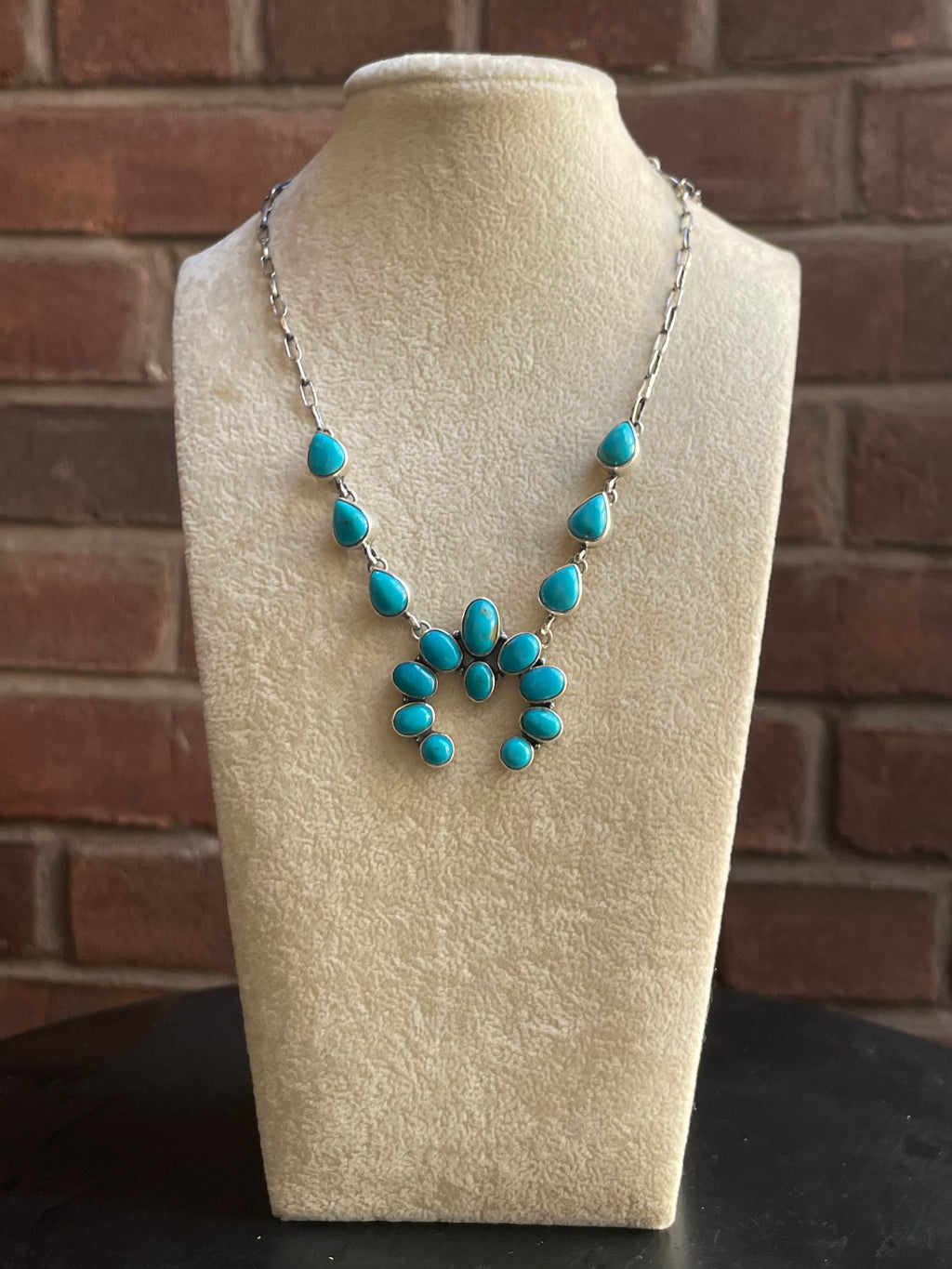 Kingman Turquoise Naja Lariat Necklace | 925 Sterling Silver G595