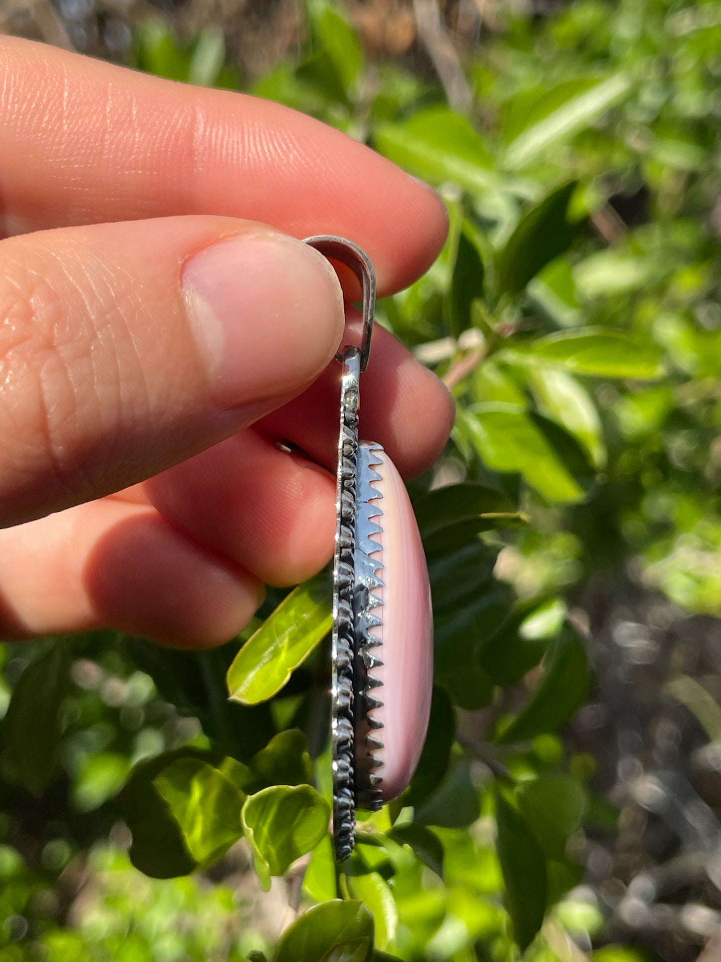 Pink Conch Teardrop Pendant | Sterling Silver 925 B681