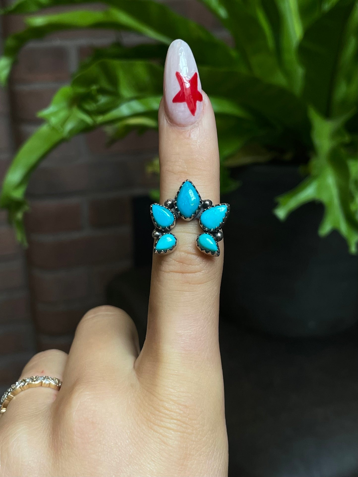 Kingman Turquoise Naja Ring Size 8 | 925 Sterling Silver G487