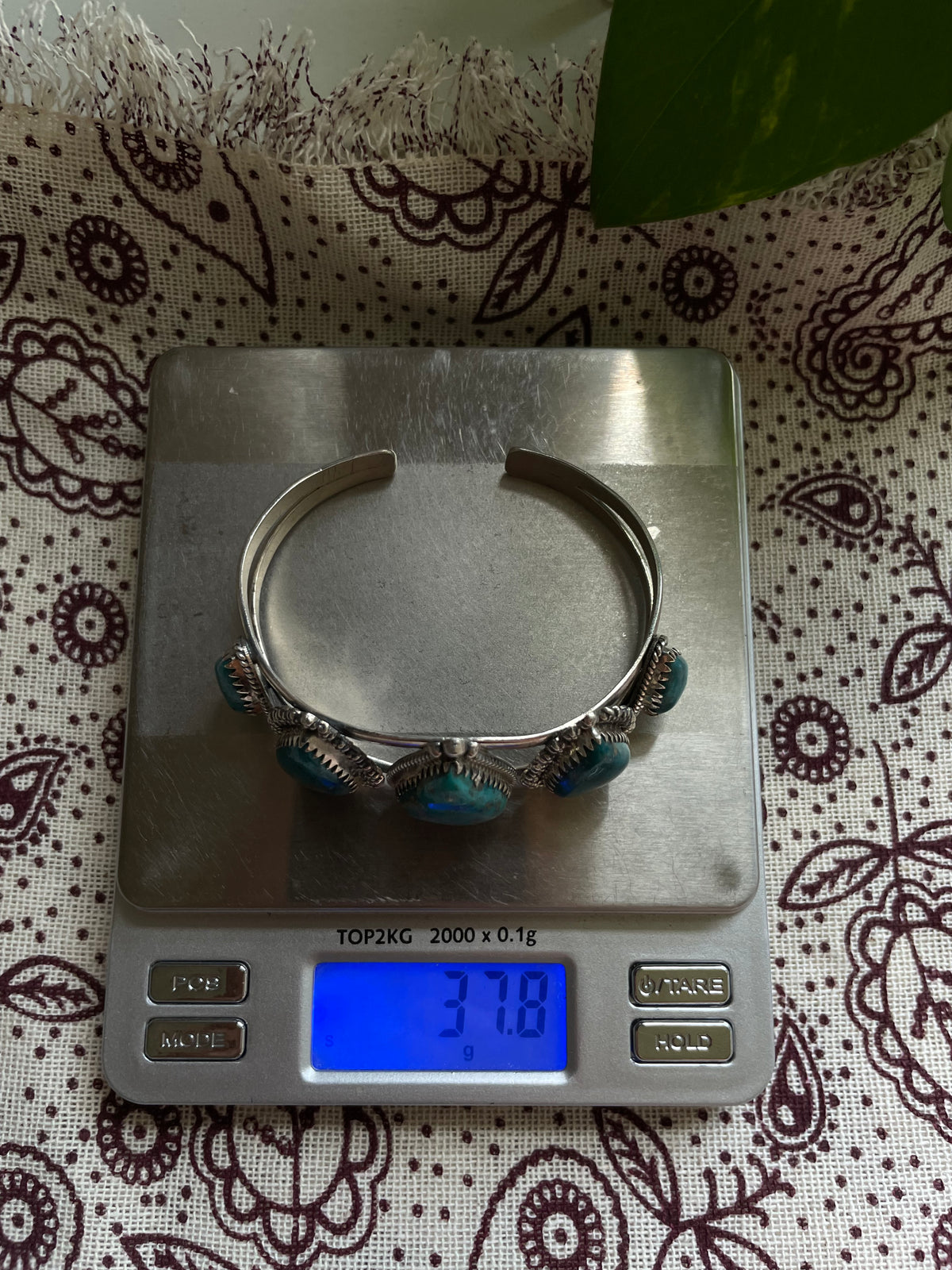 Turquoise Teardrop Cuff Bracelet | 925 Sterling Silver D276