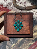 Kingman Turquoise Cluster Necklace | 925 Sterling Silver D212