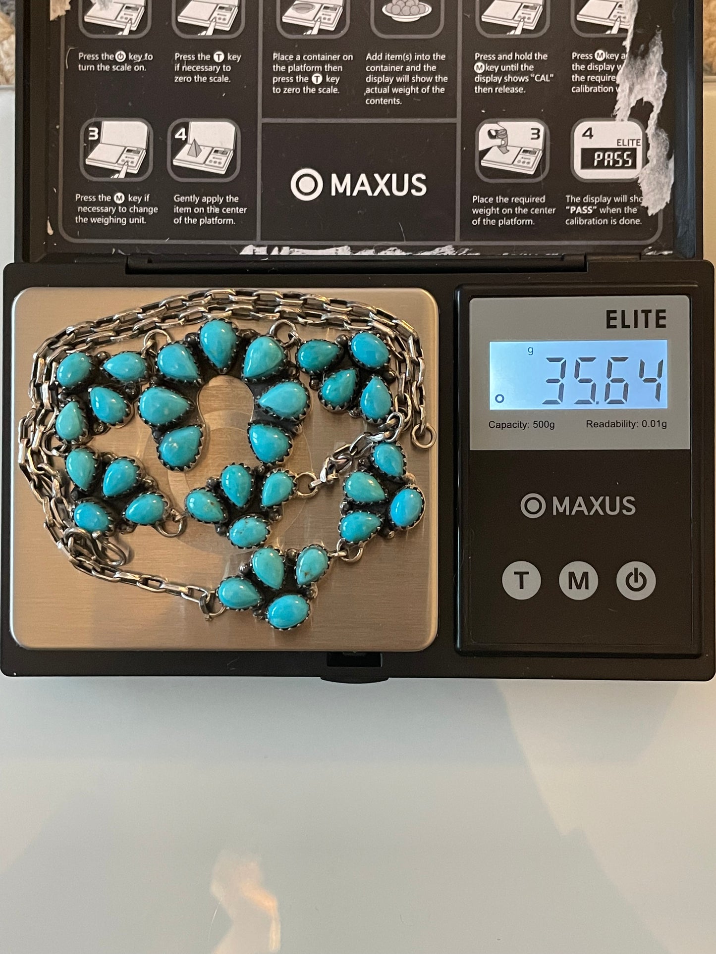 Turquoise Cluster Naja Necklace | 925 Sterling Silver E603