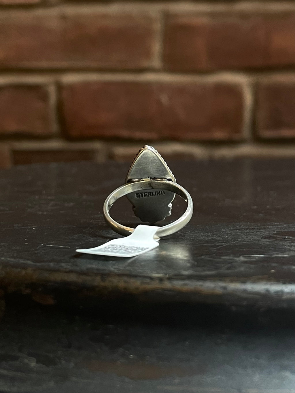 Kingman Turquoise Teardrop Ring | Sterling Silver | Size 8.25 | A745