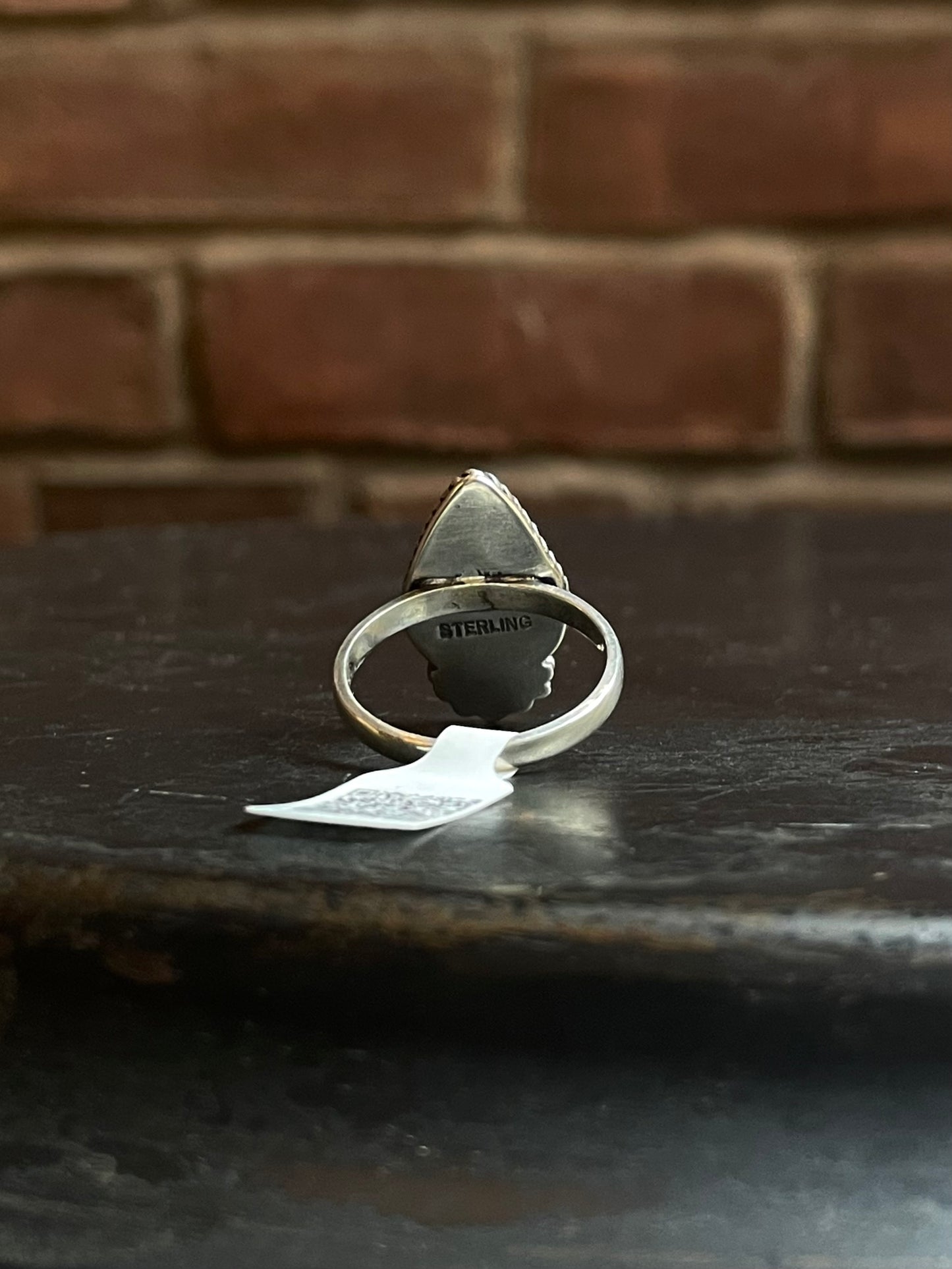 Kingman Turquoise Teardrop Ring | Sterling Silver | Size 8.25 | A745