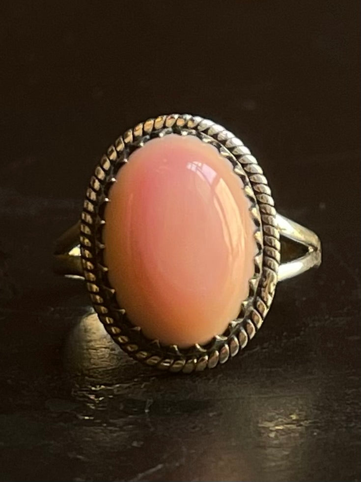 Pink Conch Ring Size 6 | 925 Sterling Silver G522